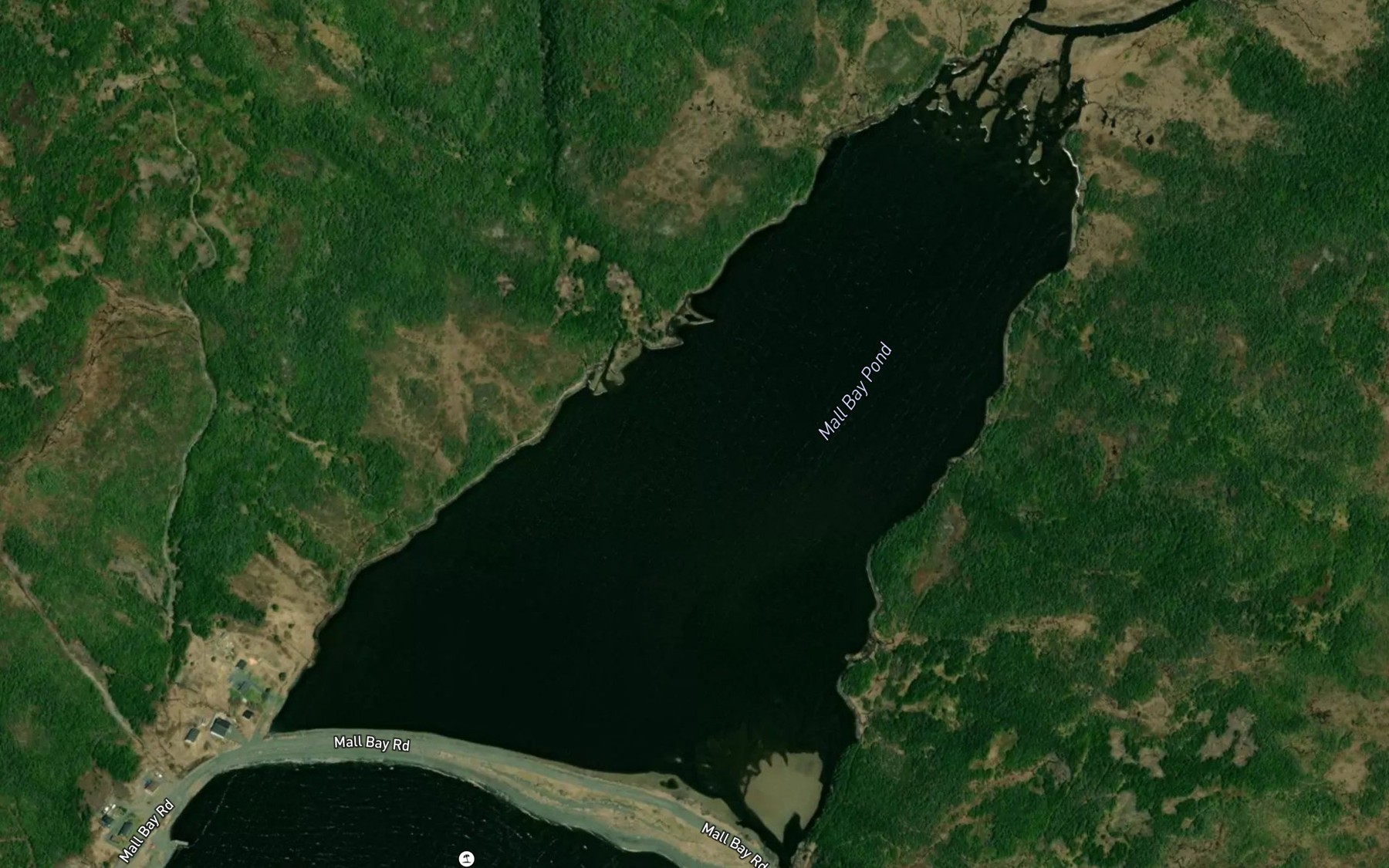 Satellite map of the Mall Bay Pond
