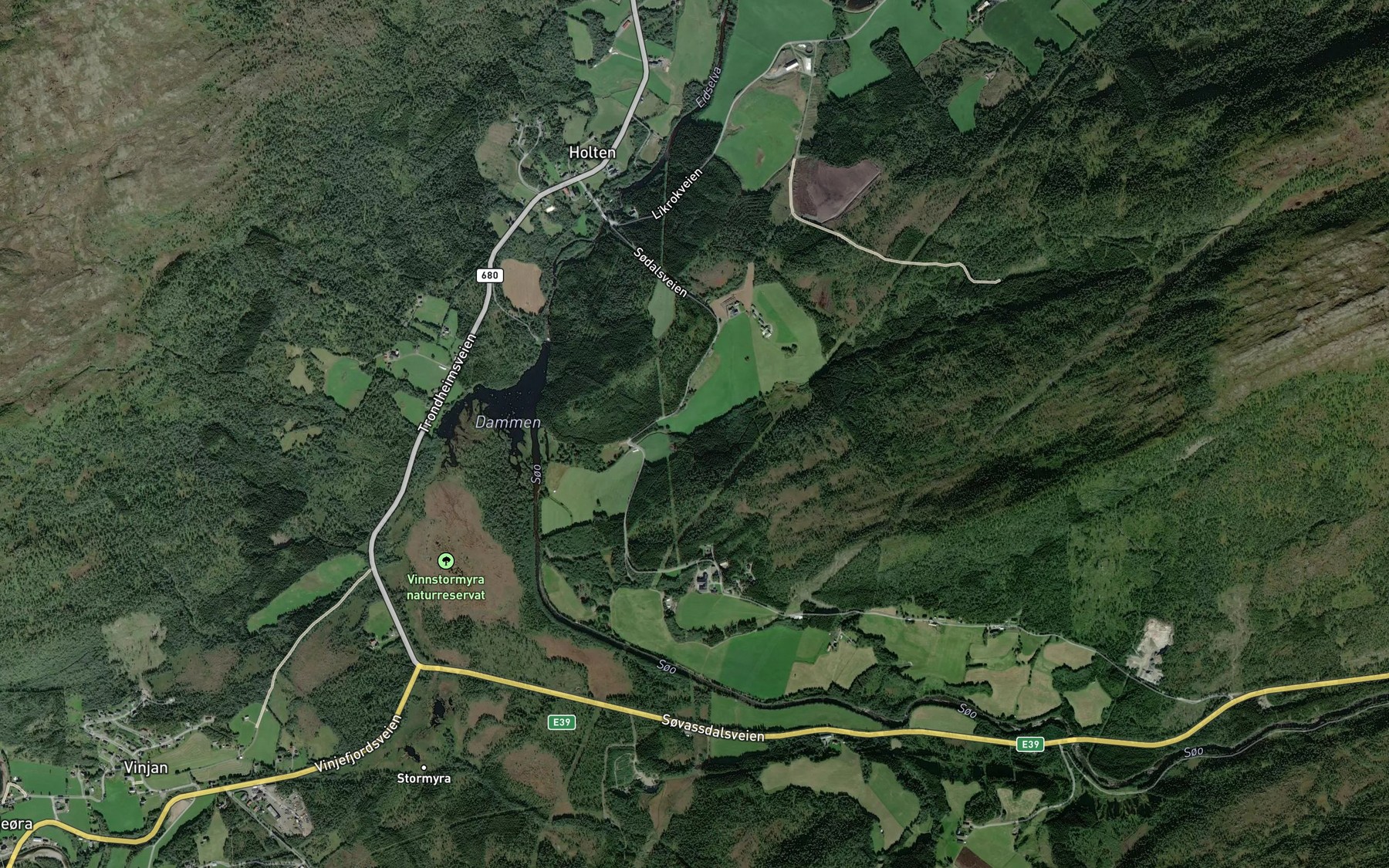 Satellite map of the Gravdalsbekken