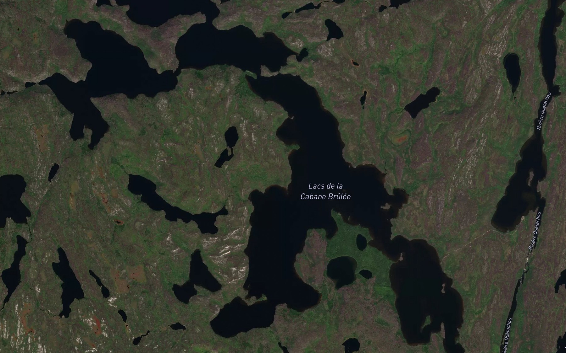 Satellite map of the Lacs de la Cabane Brulee
