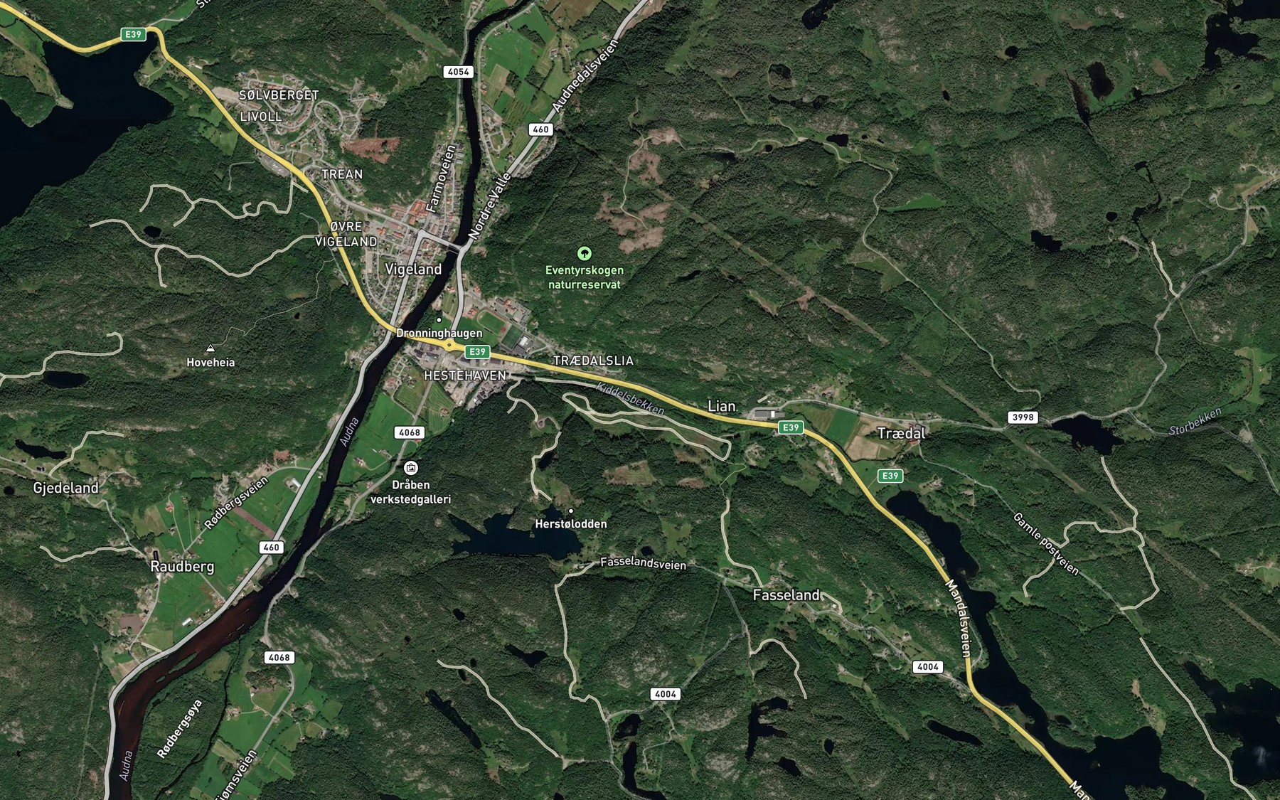 Satellite map of the Bjorlona
