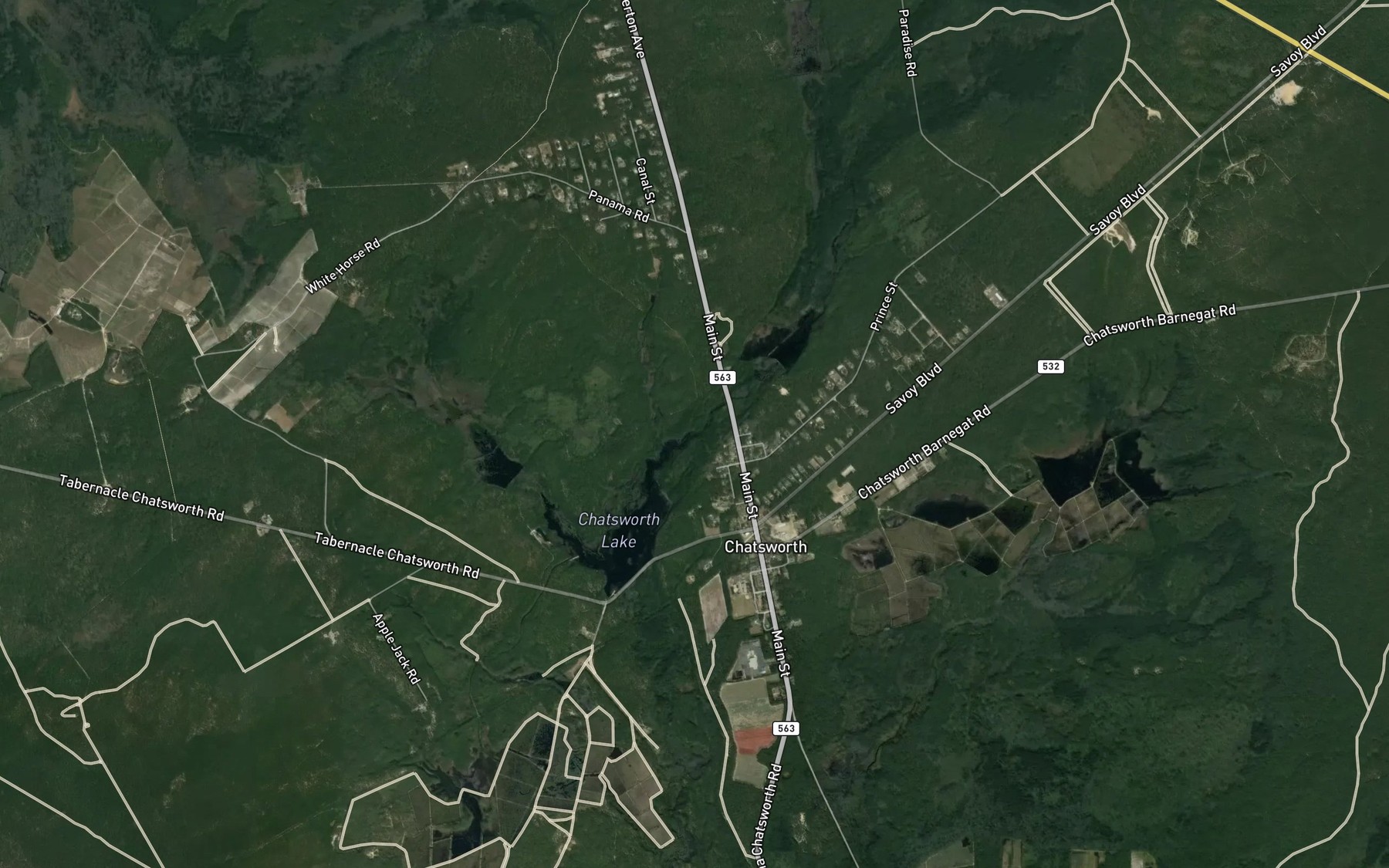 Satellite map of the Reeds Branch
