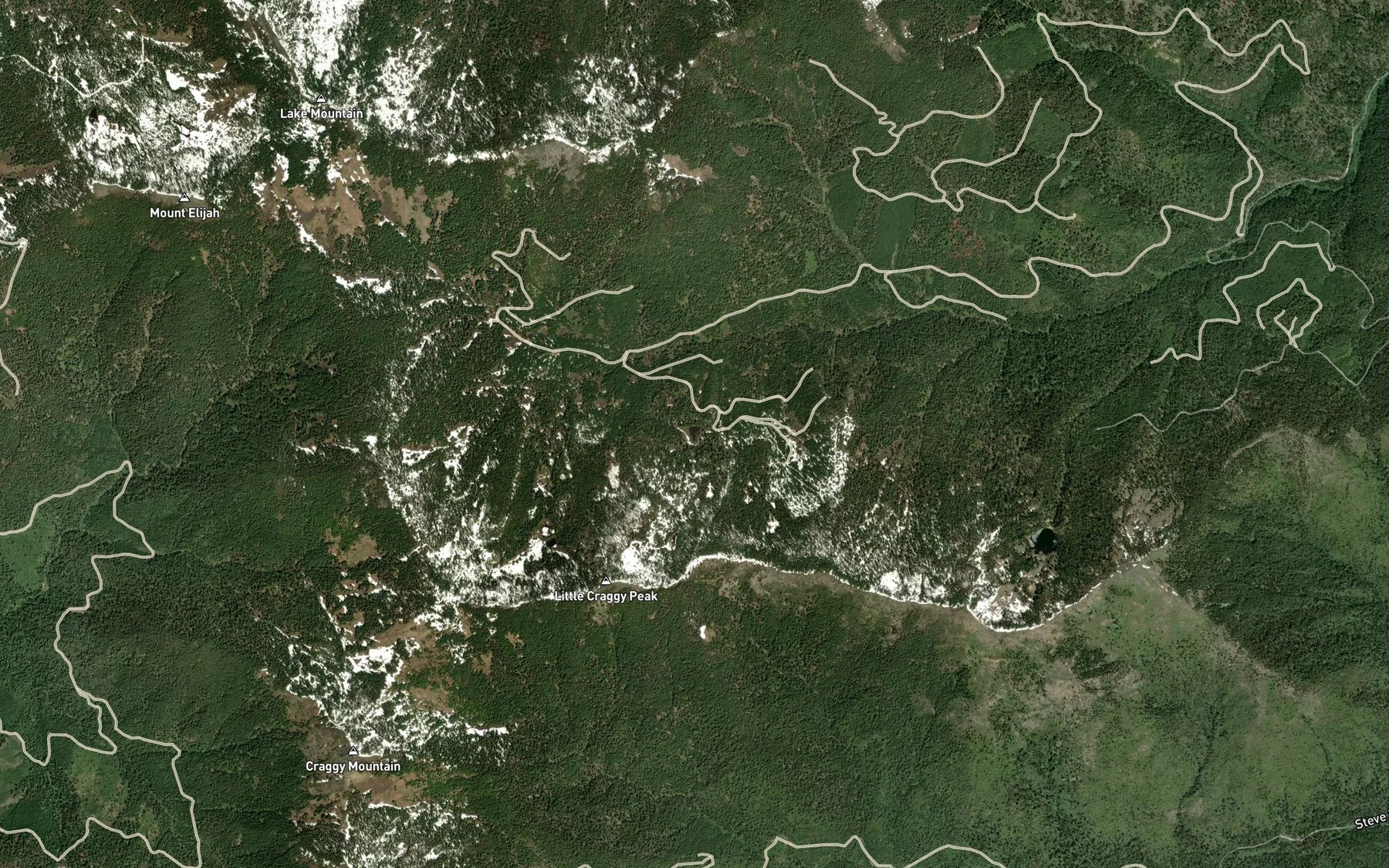 Satellite map of the Fish Lake