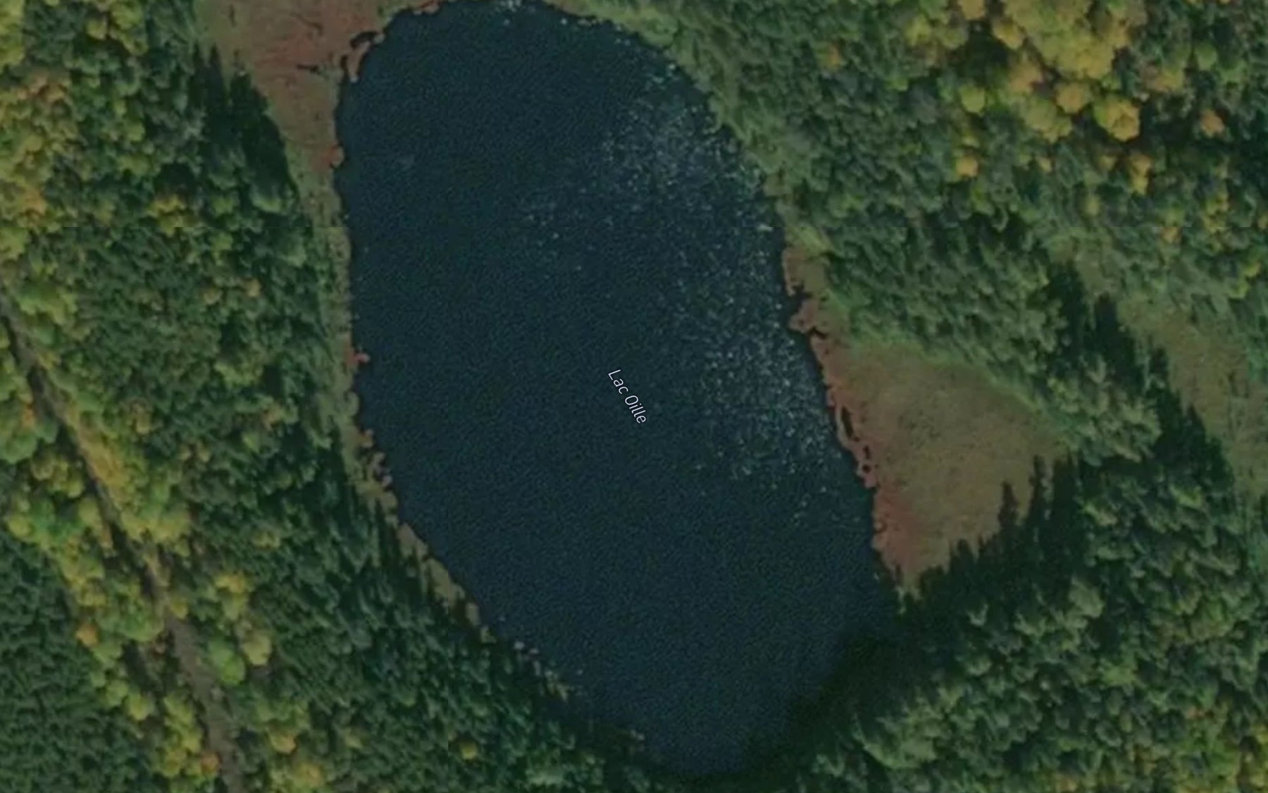 Satellite map of the Lac Oille