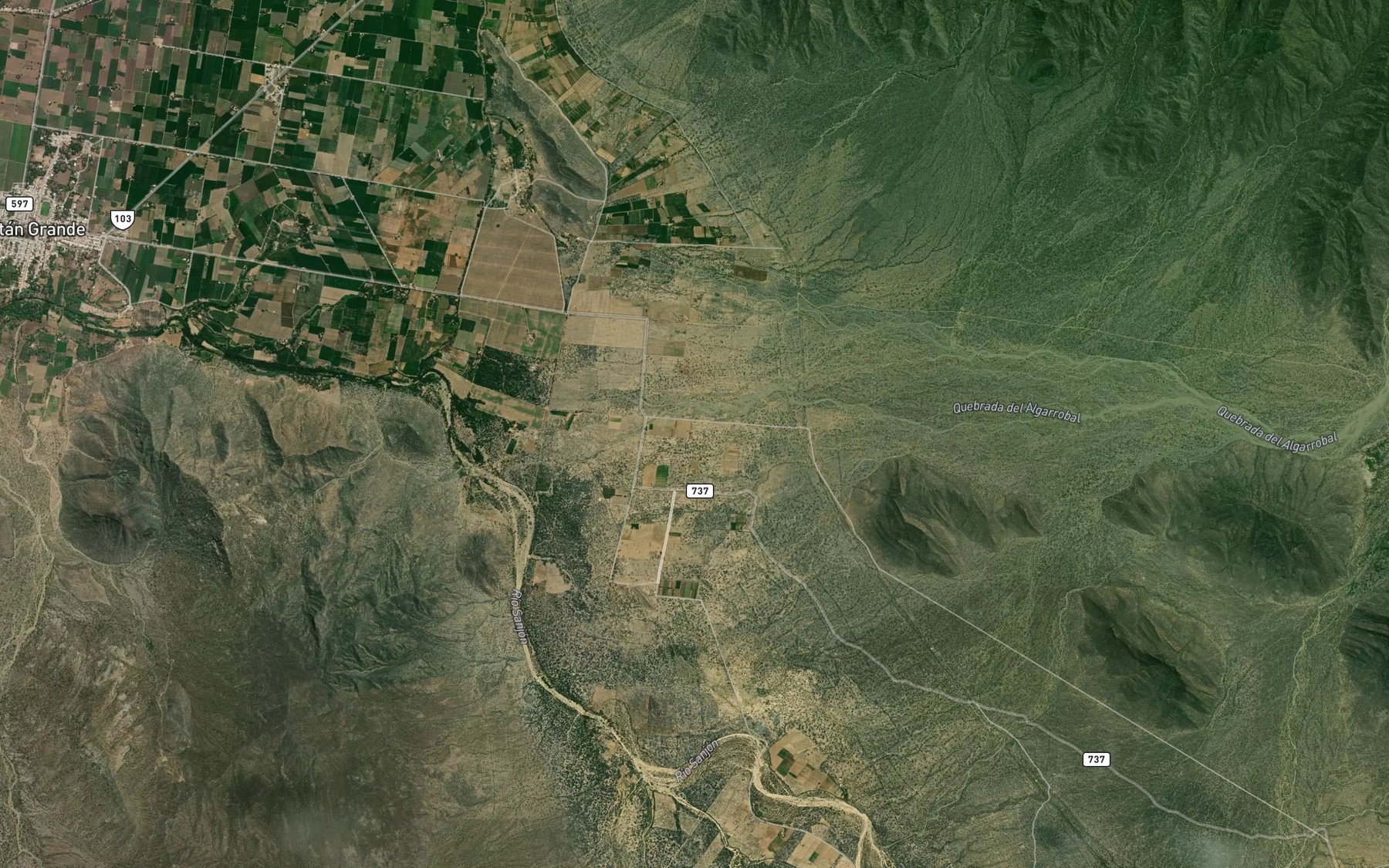 Satellite map of the Canal Incaico