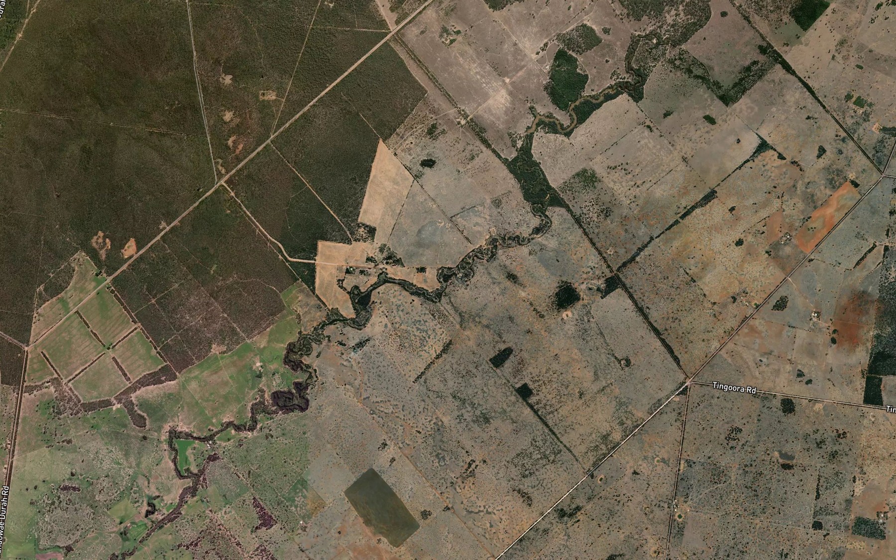 Satellite map of the Burraburri Creek
