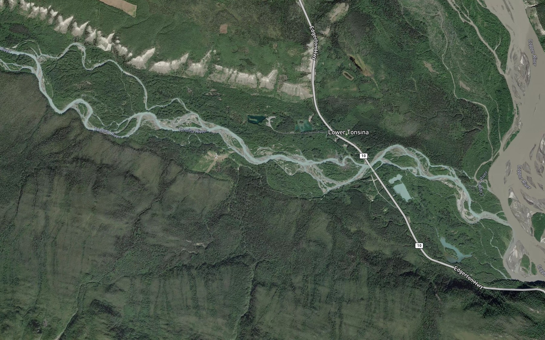 Satellite map of the Hundell Creek