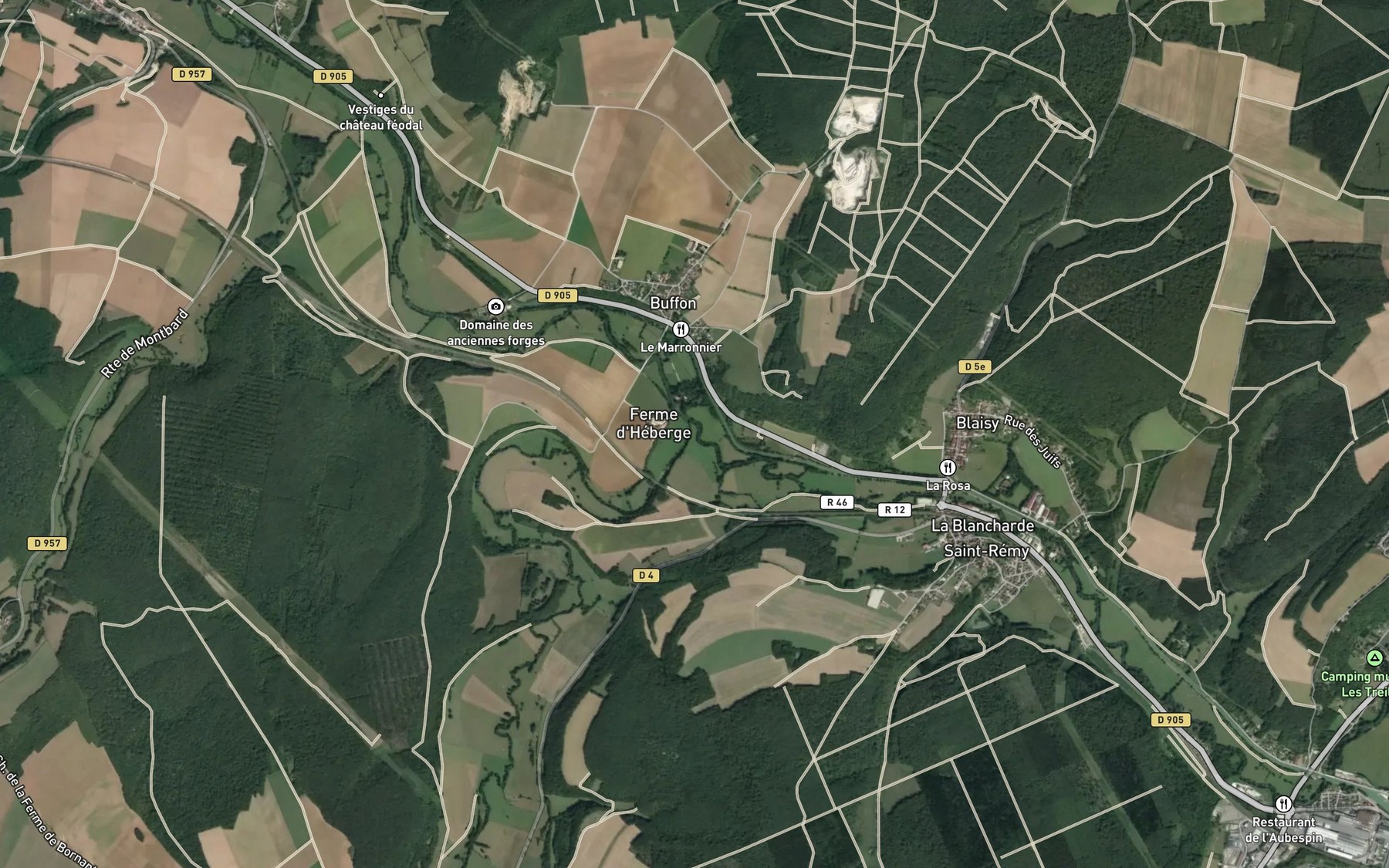 Satellite map of the Brenne