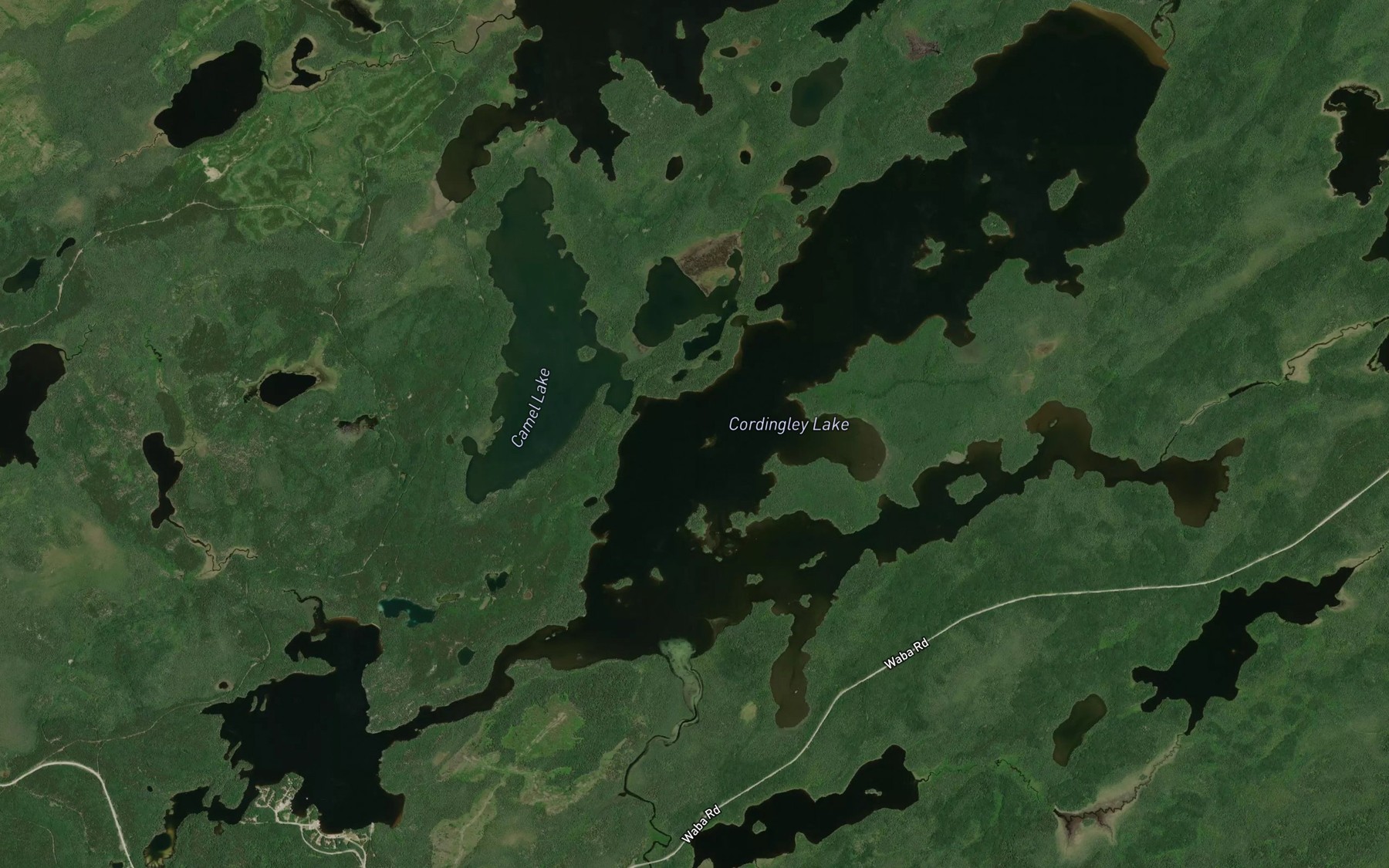 Satellite map of the Cordingley Lake