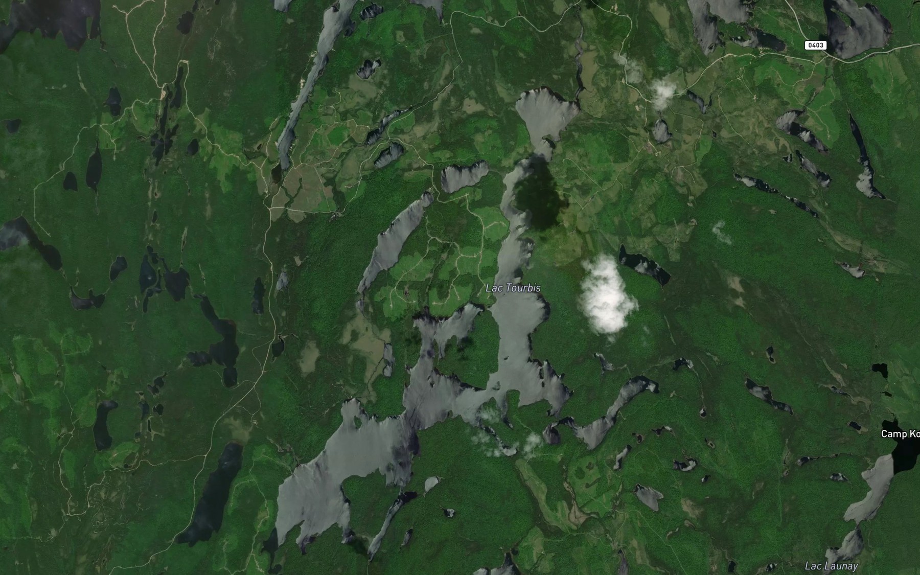 Satellite map of the Lac Tourbis