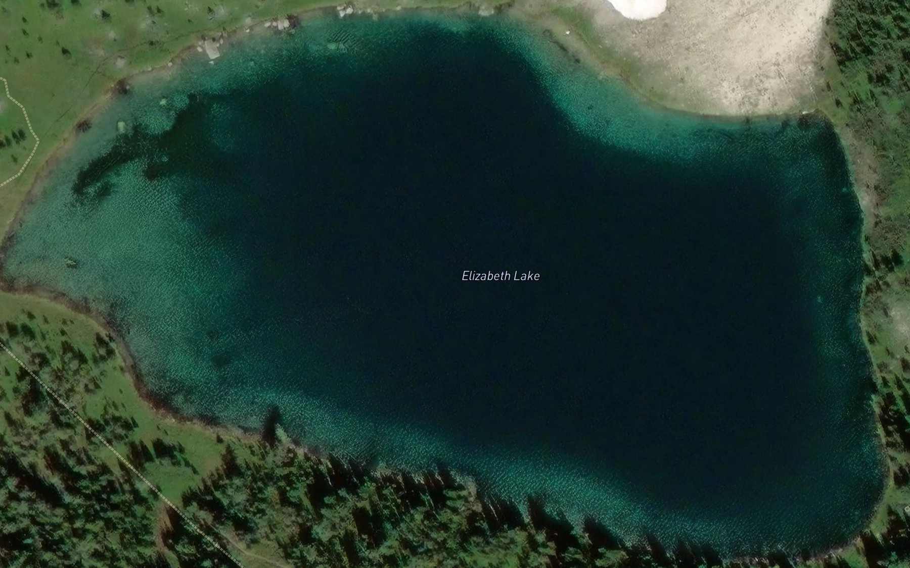 Satellite map of the Elizabeth Lake