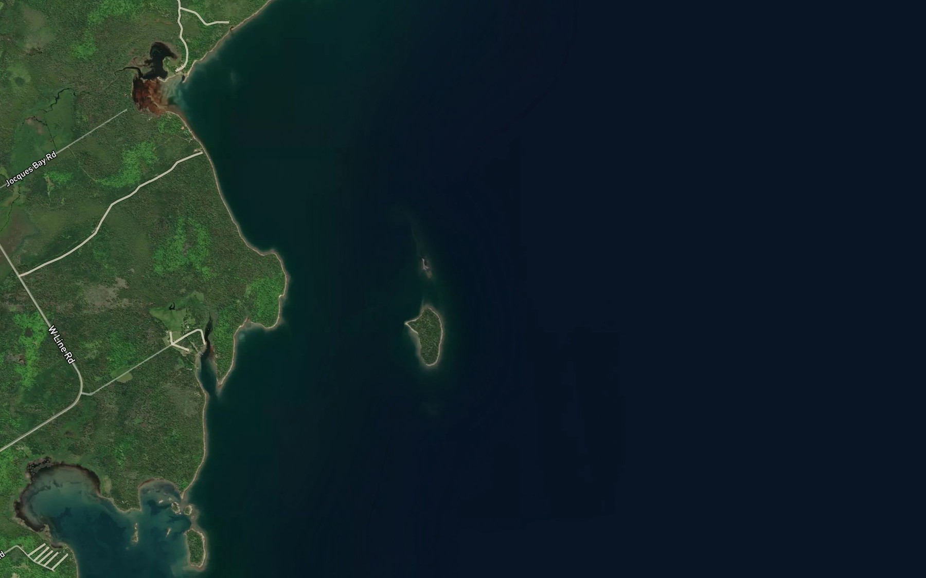 Satellite map of the Ironsides Reef