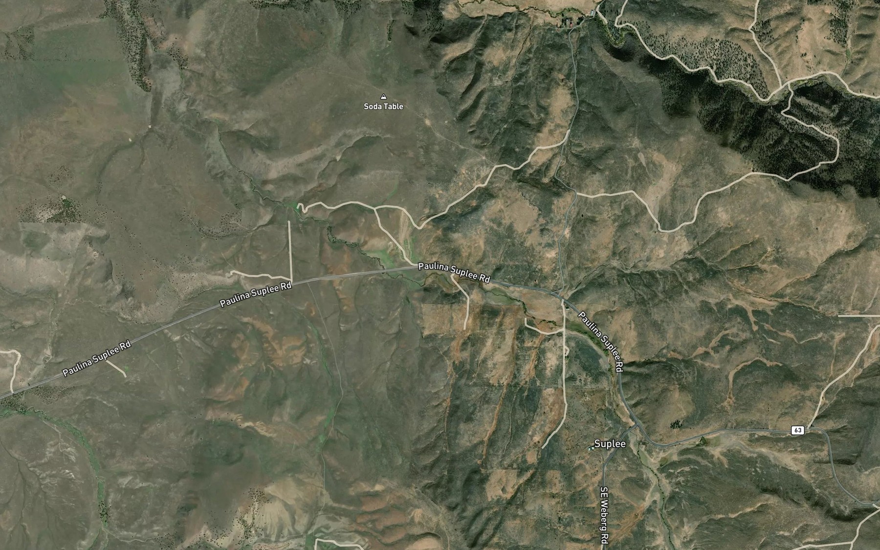 Satellite map of the Soda Spring