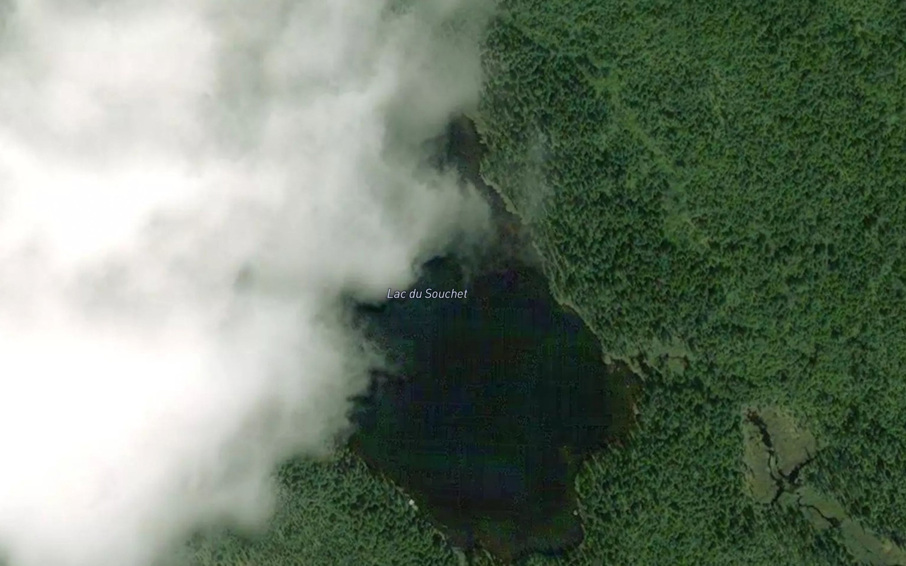 Satellite map of the Lac du Souchet