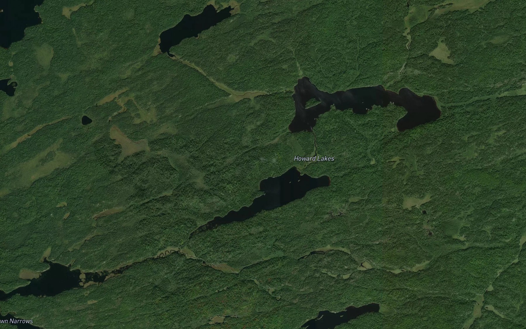 Satellite map of the Howard Lakes