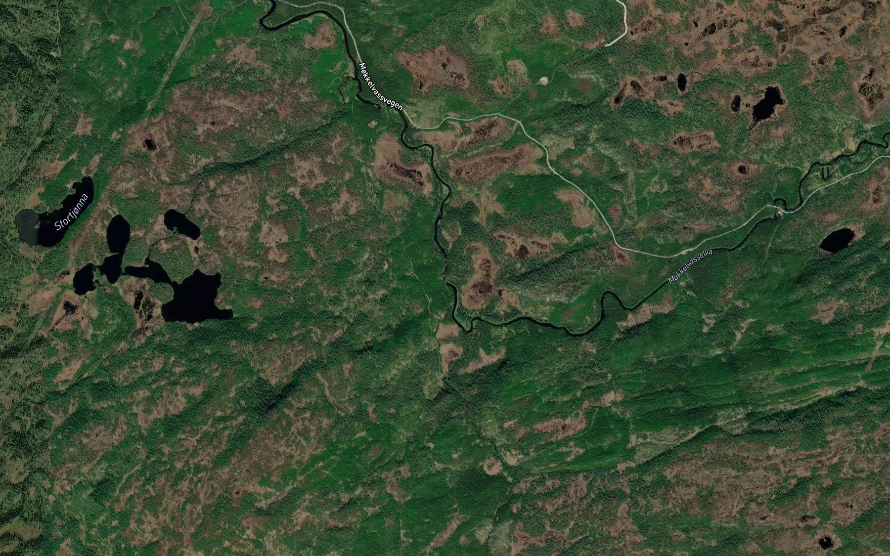 Satellite map of the Tvillingskarfossen