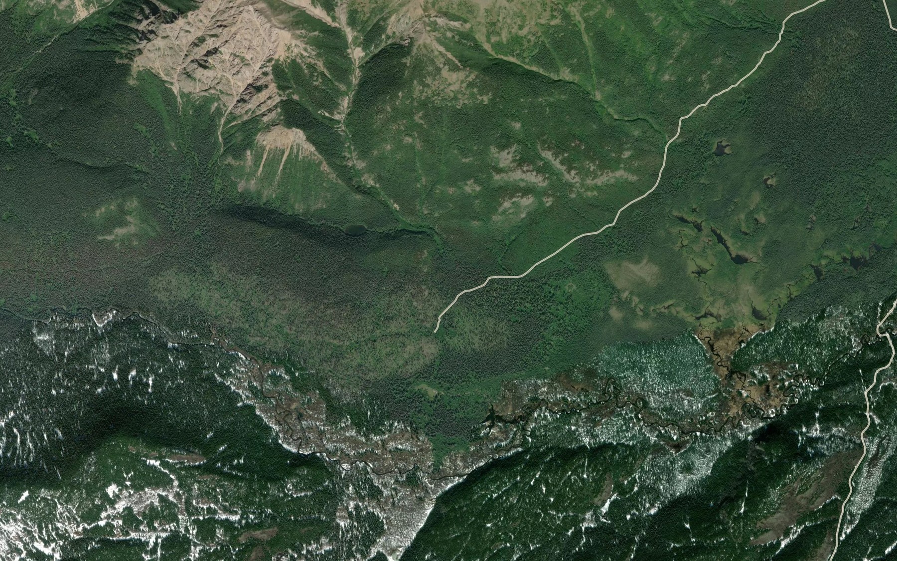 Satellite map of the Forlorn Creek
