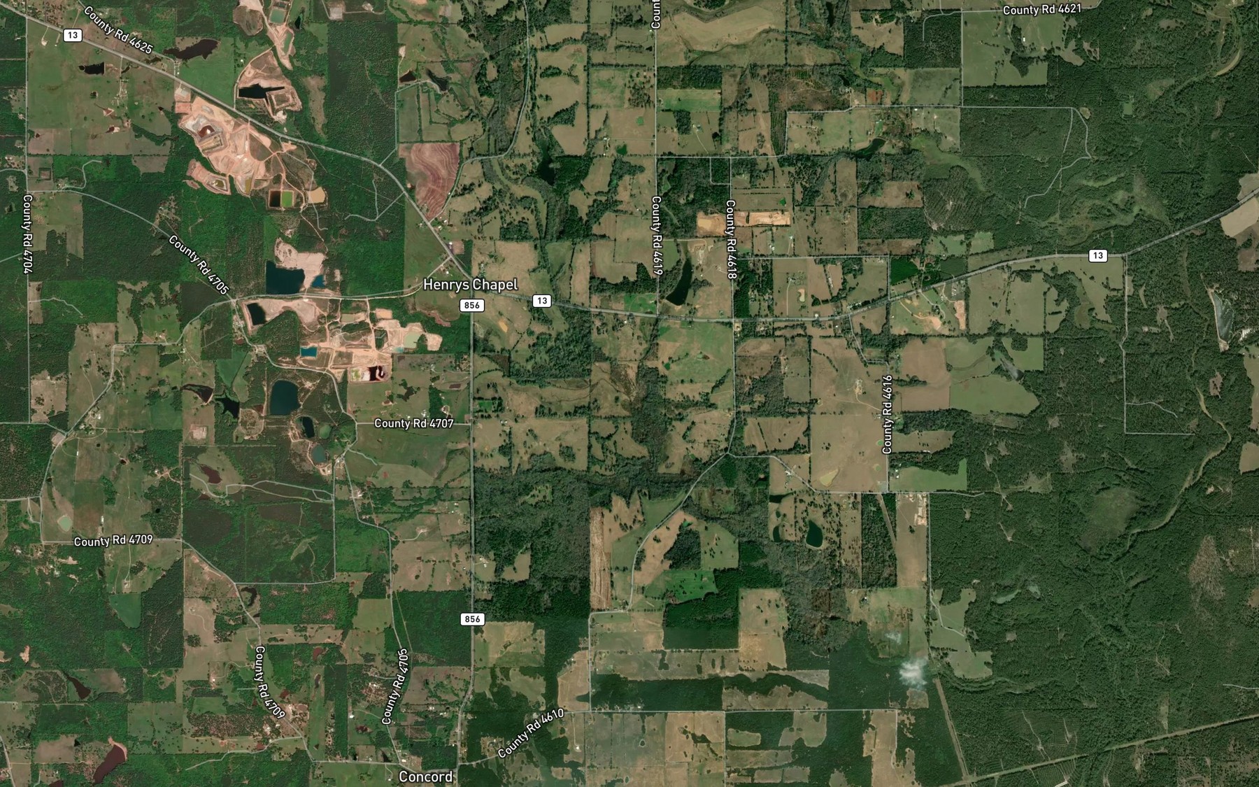 Satellite map of the Hampton Creek