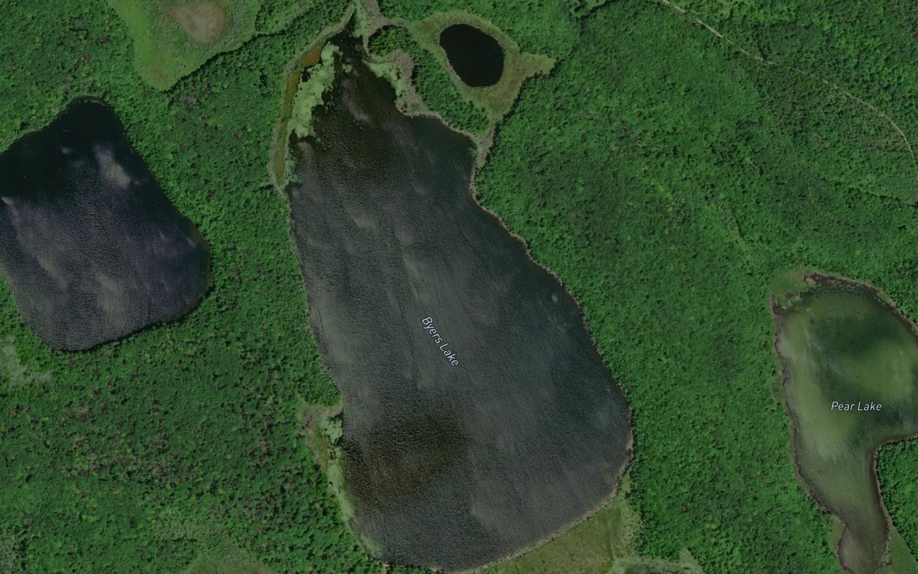 Satellite map of the Byers Lake