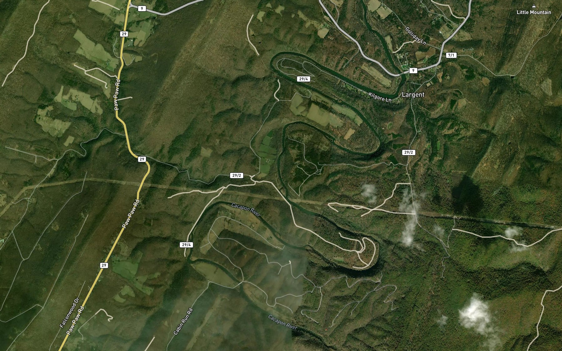 Satellite map of the Critton Run