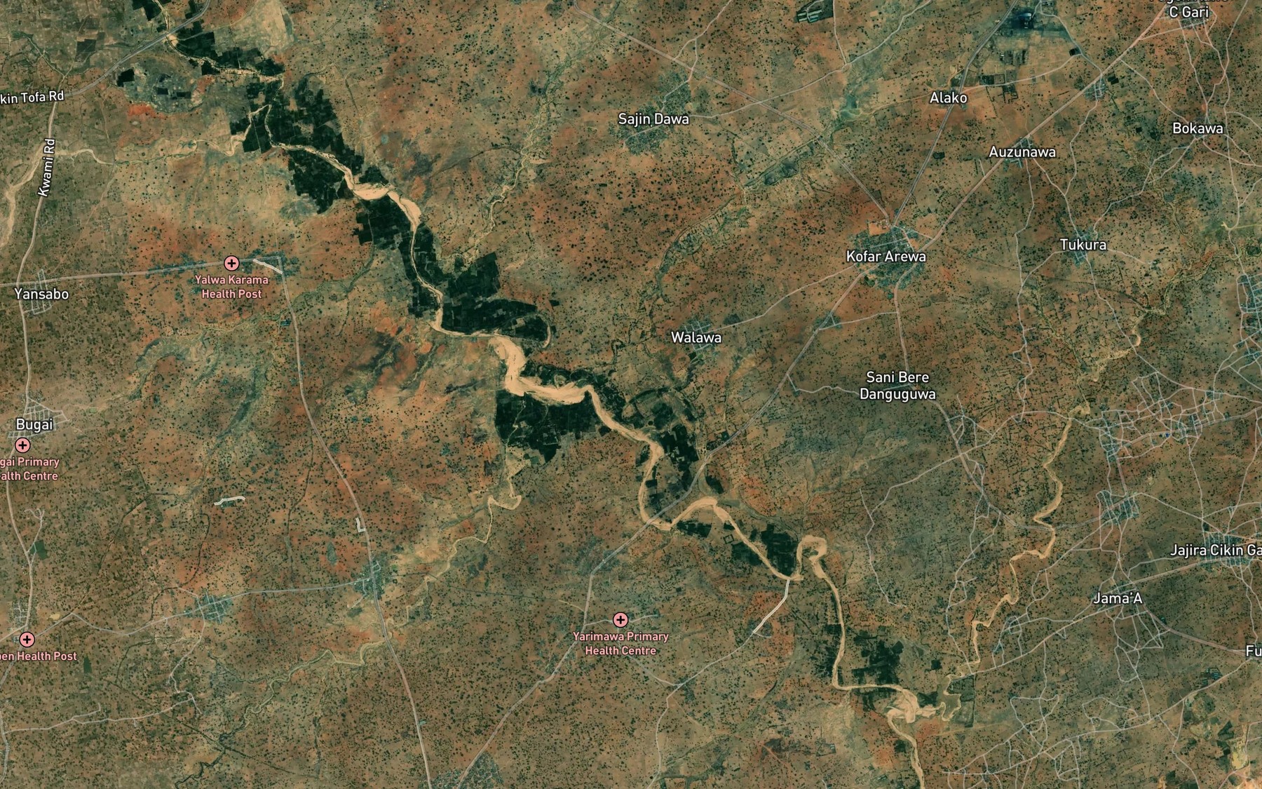 Satellite map of the River Saji