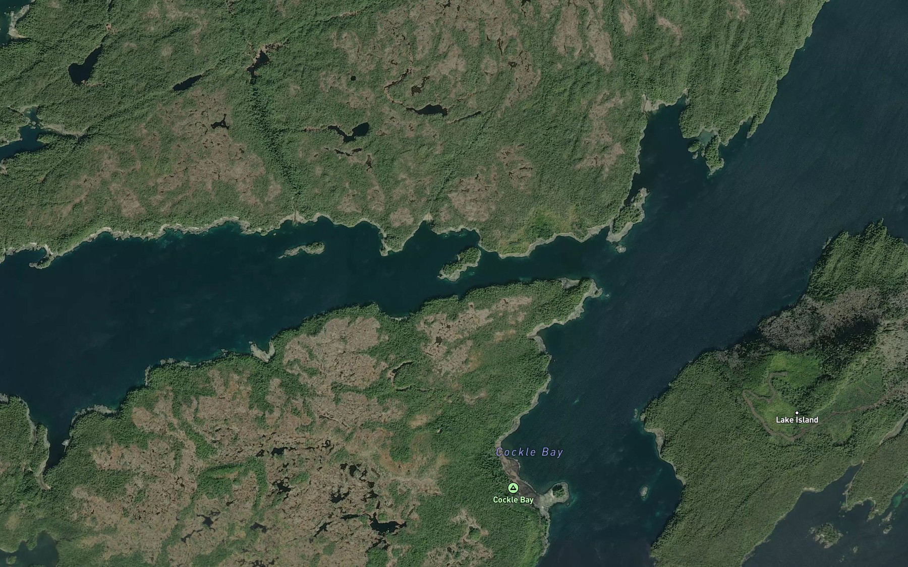 Satellite map of the Sloop Narrows