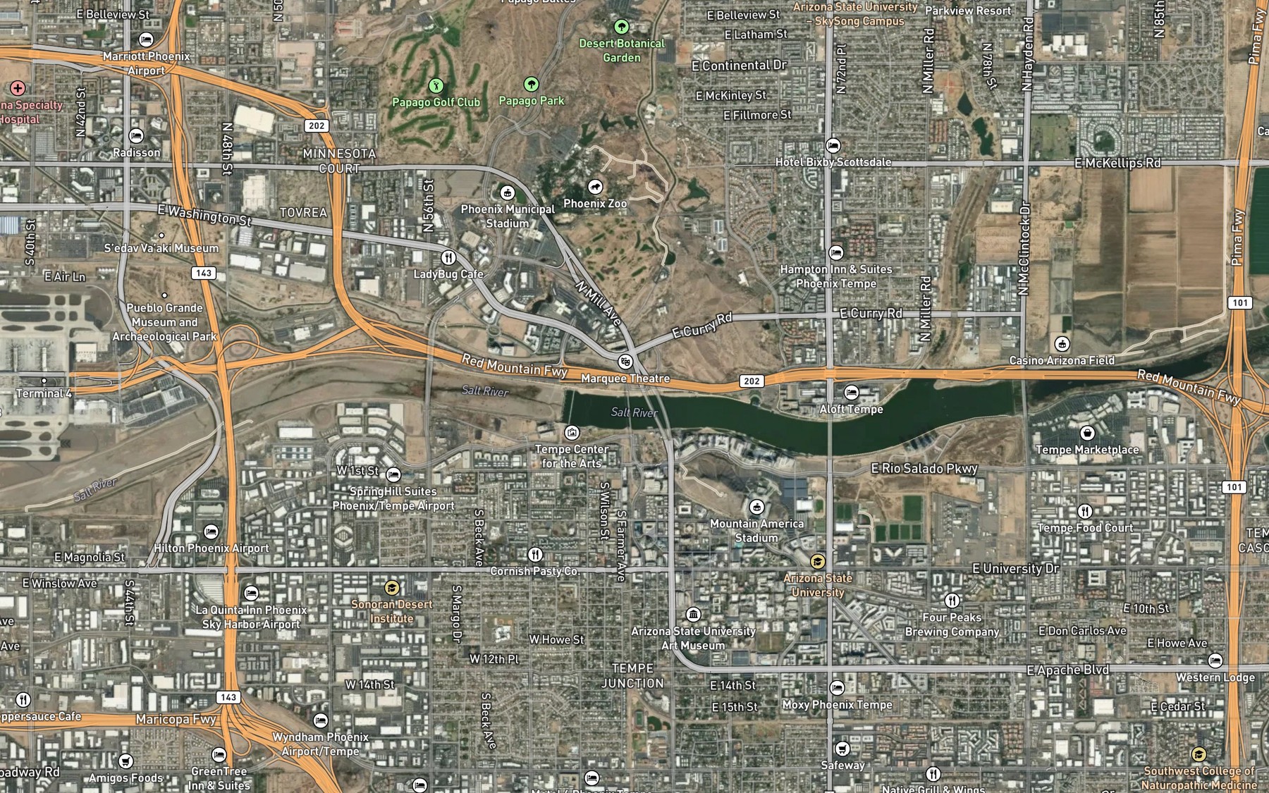 Satellite map of the North Shore Beach