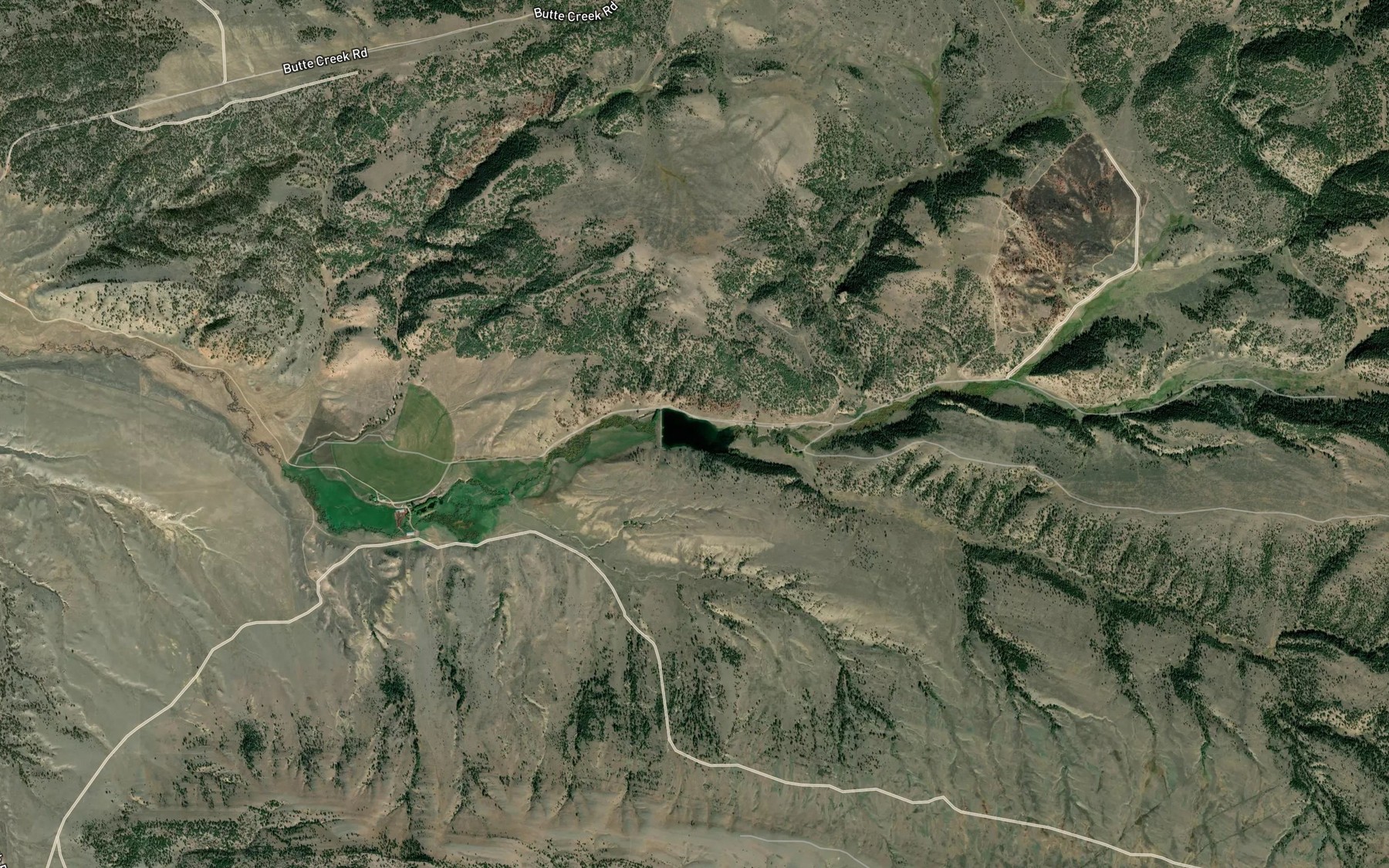 Satellite map of the Whitetail Reservoir