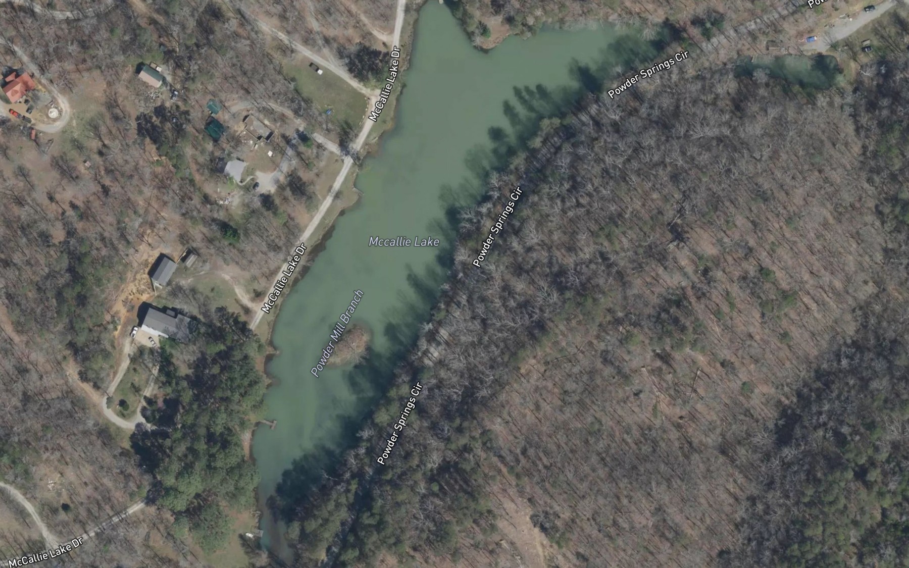 Satellite map of the McCallie Lake