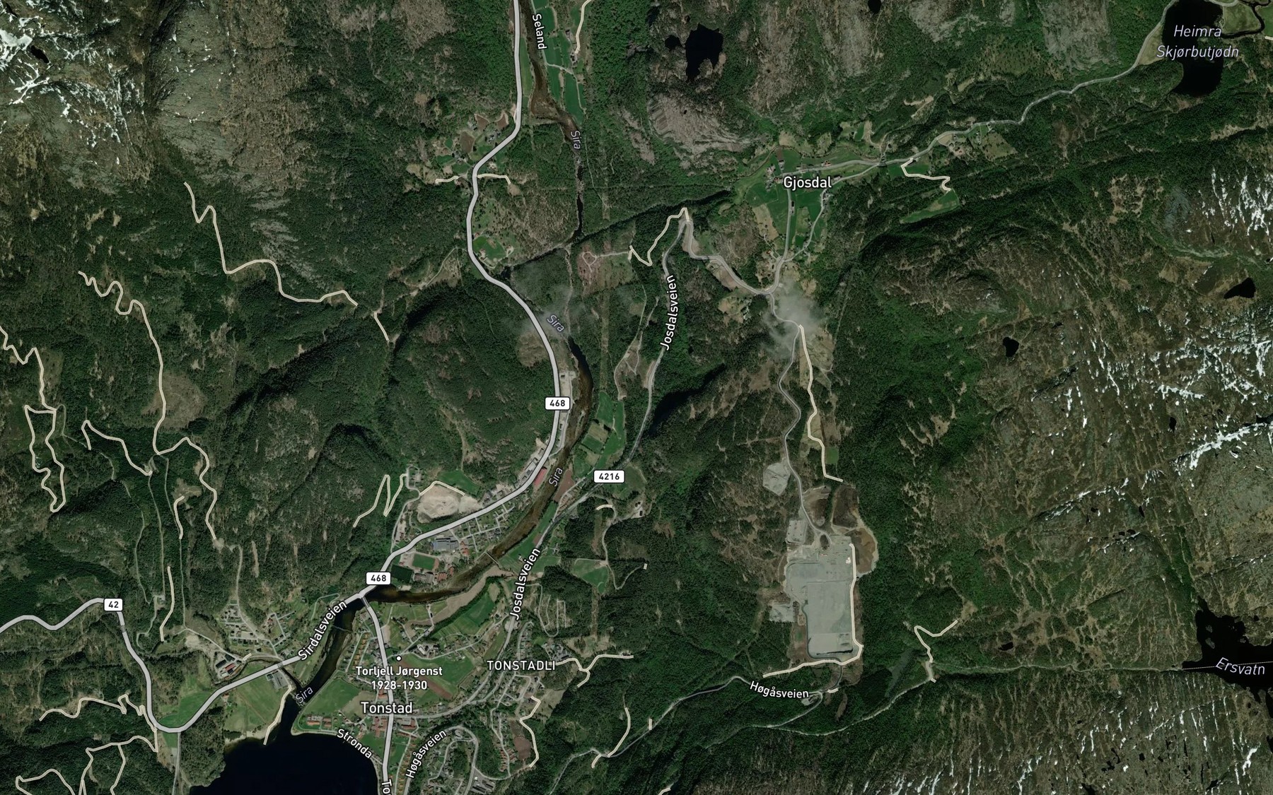 Satellite map of the Tjorrebekk