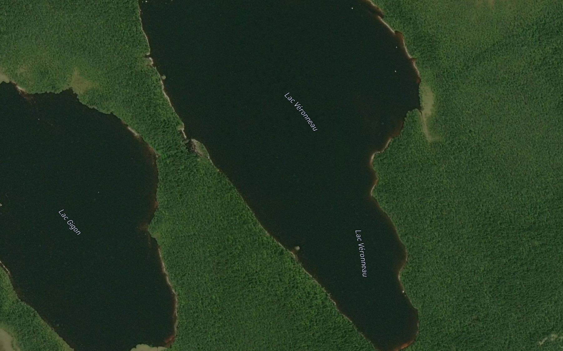 Satellite map of the Lac Veronneau
