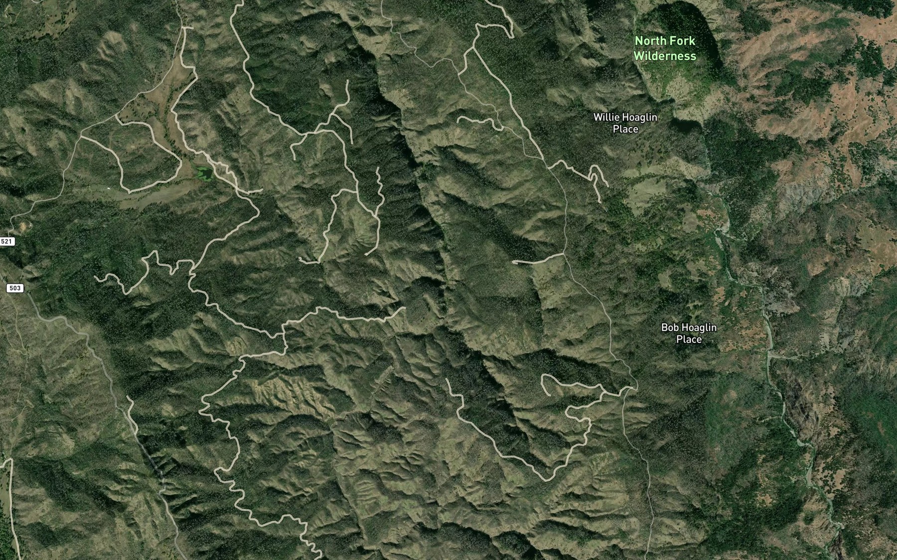 Satellite map of the Hoaglin Creek