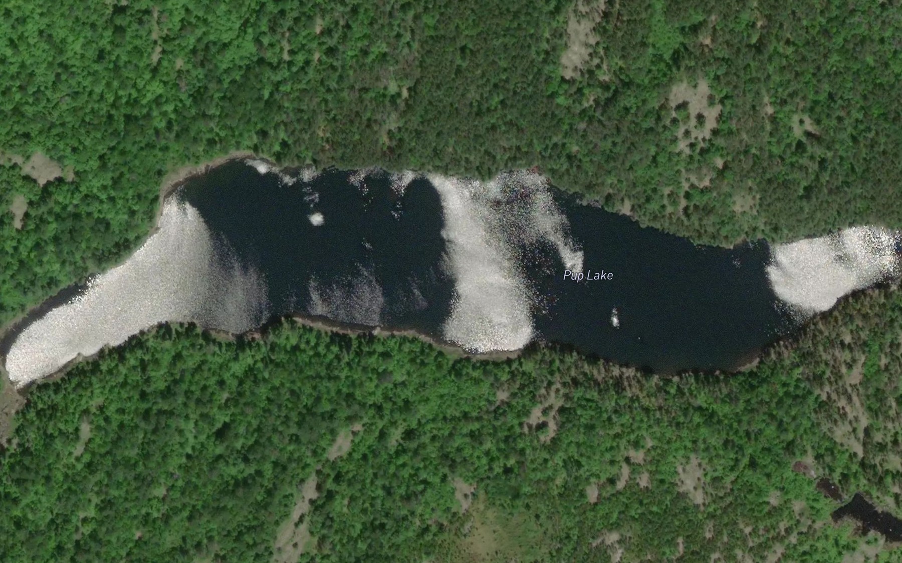 Satellite map of the Pup Lake