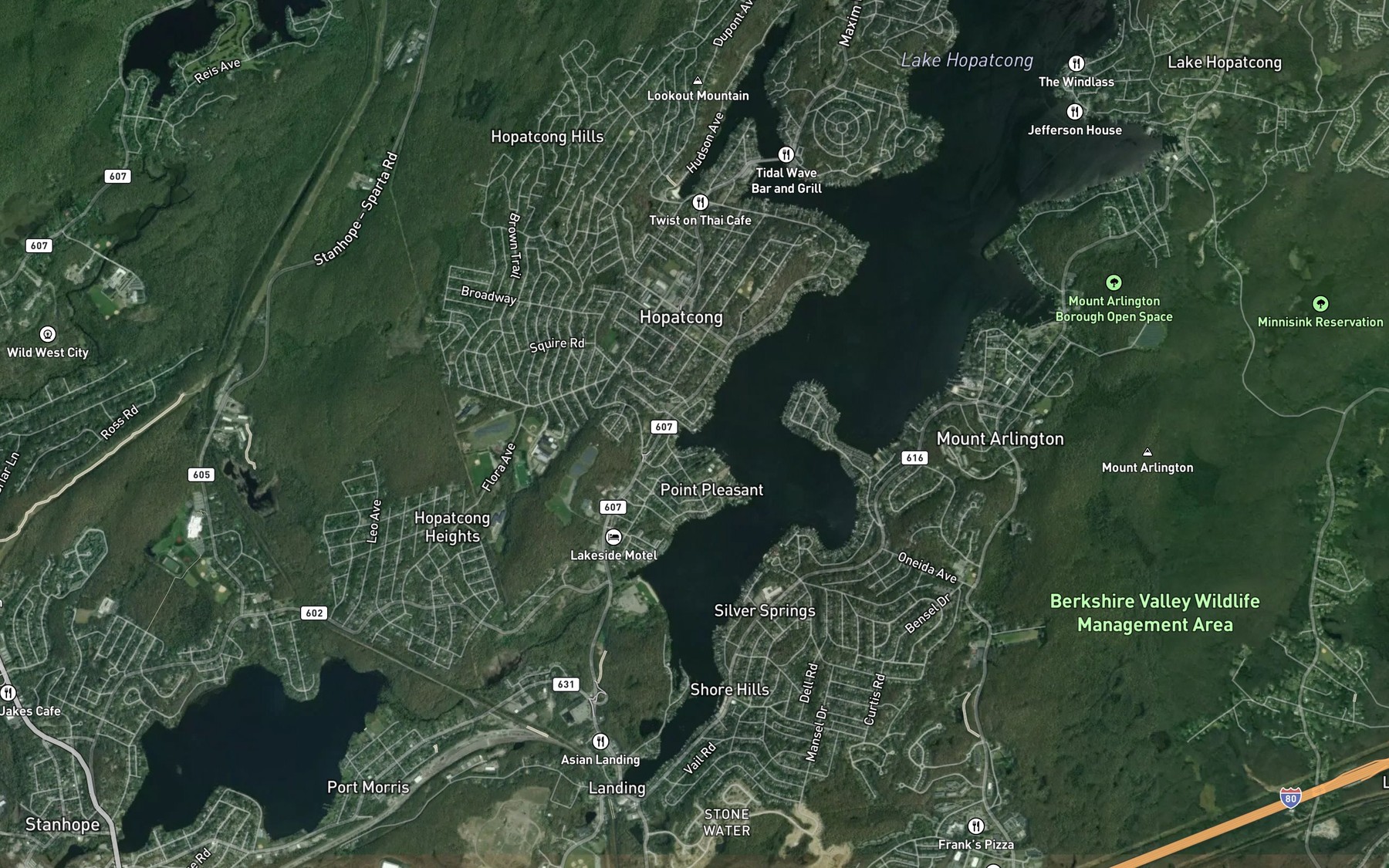 Satellite map of the Ingram Cove