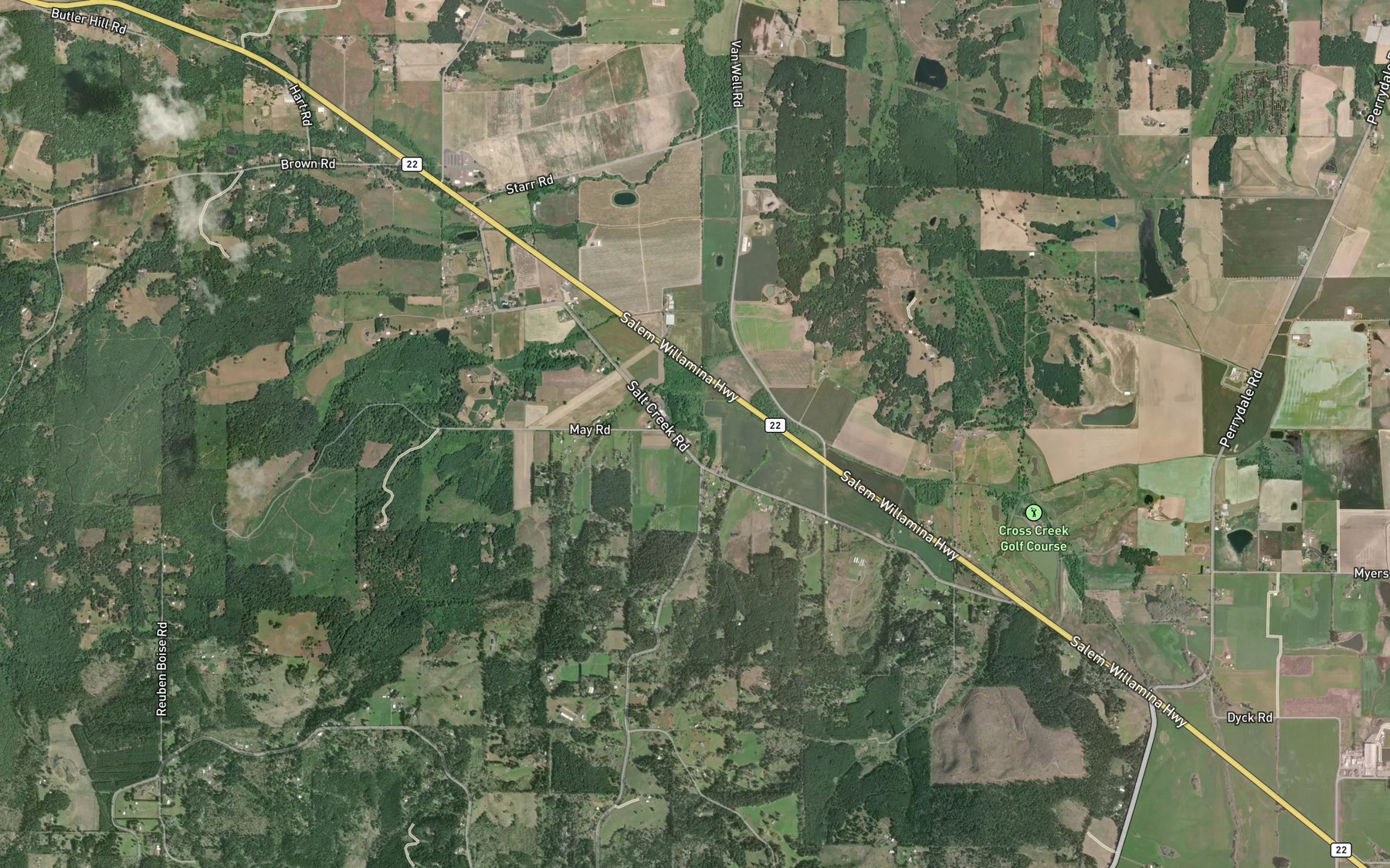 Satellite map of the Villwock Reservoir