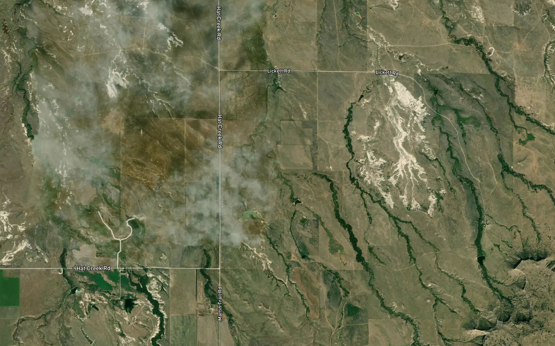 Satellite map of the Cowboy Creek