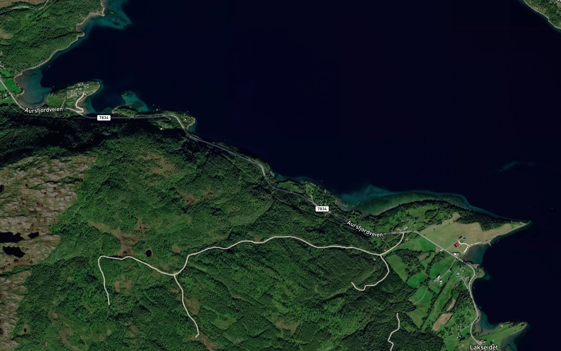Satellite map of the Storelvbukta