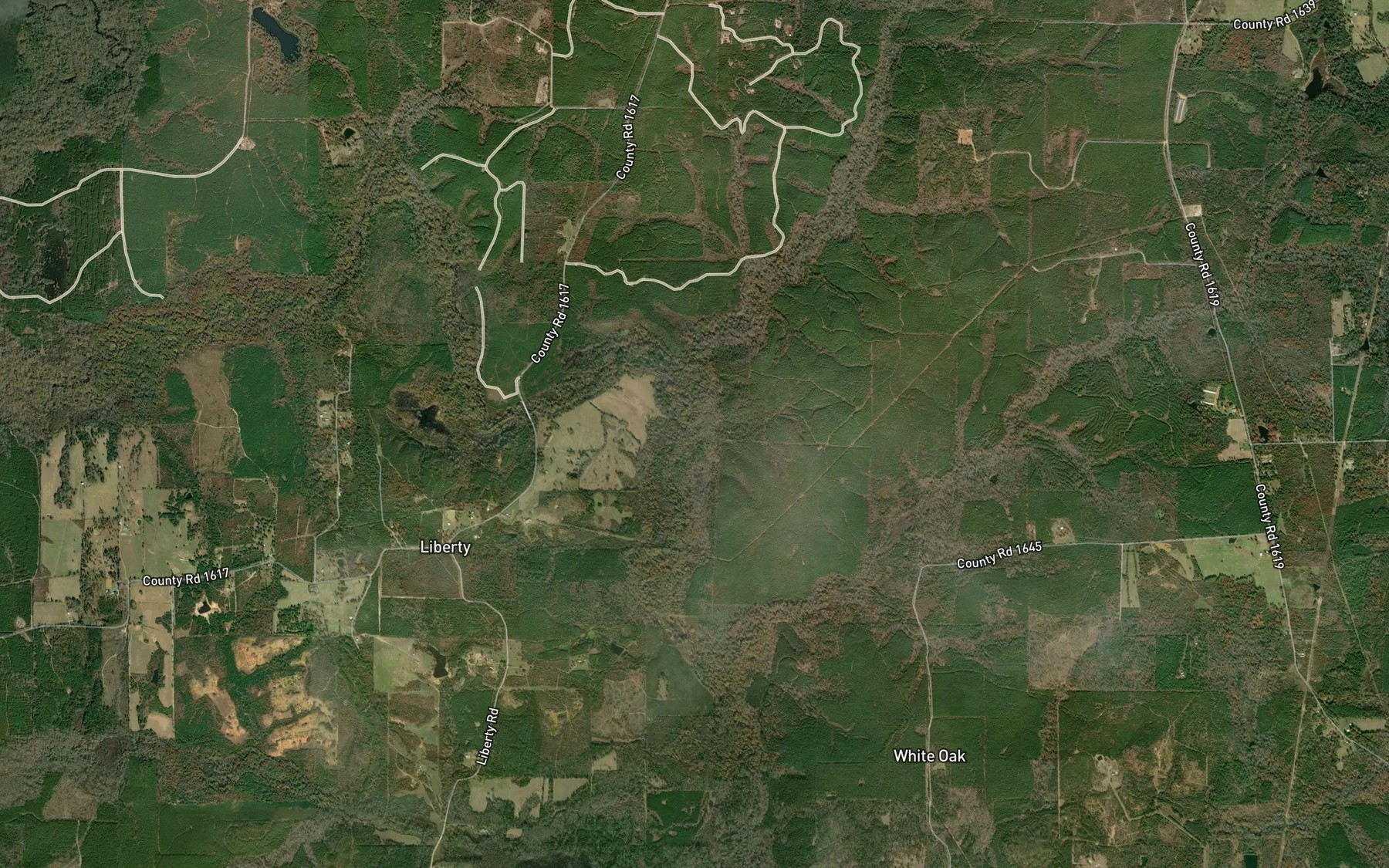 Satellite map of the Black Cypress Creek