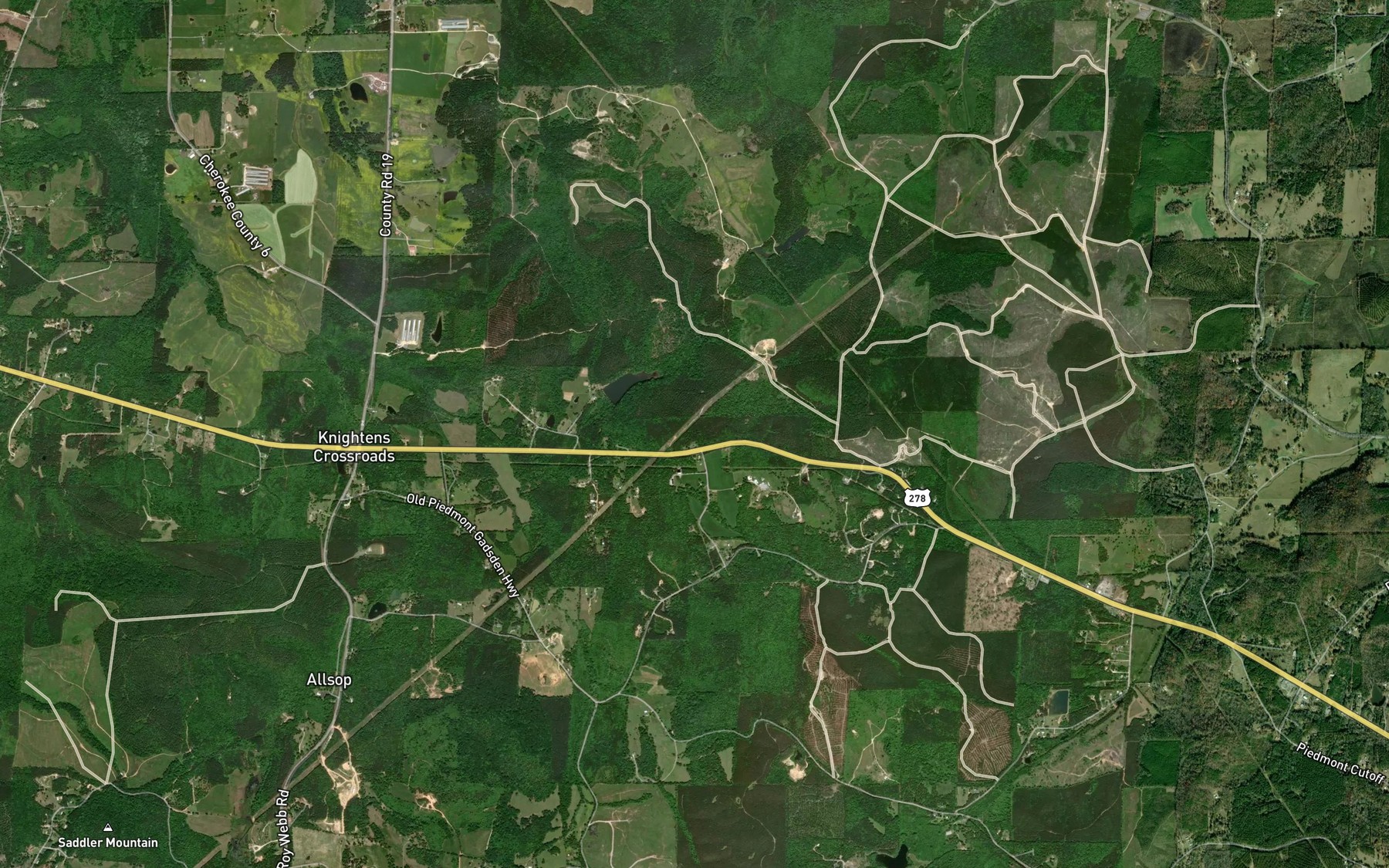 Satellite map of the Big Willow Spring