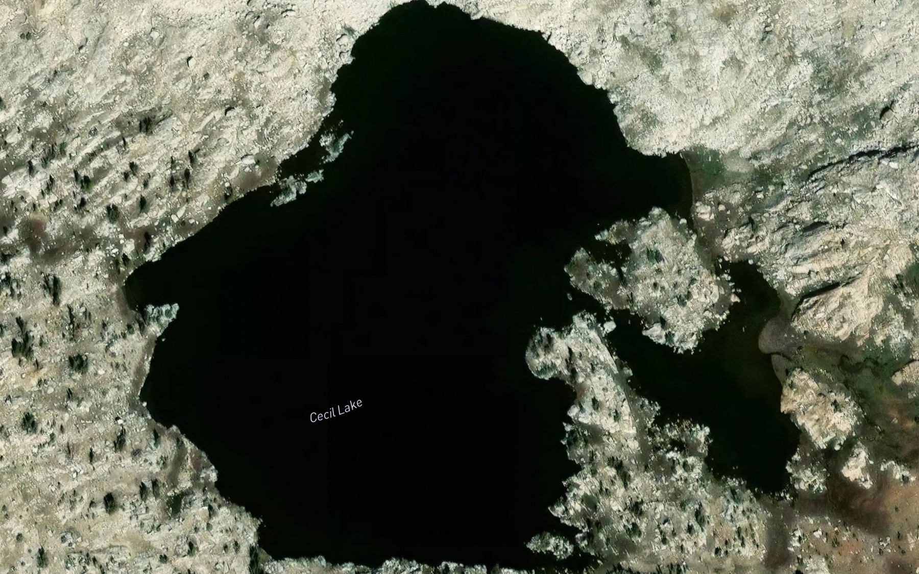 Satellite map of the Cecil Lake