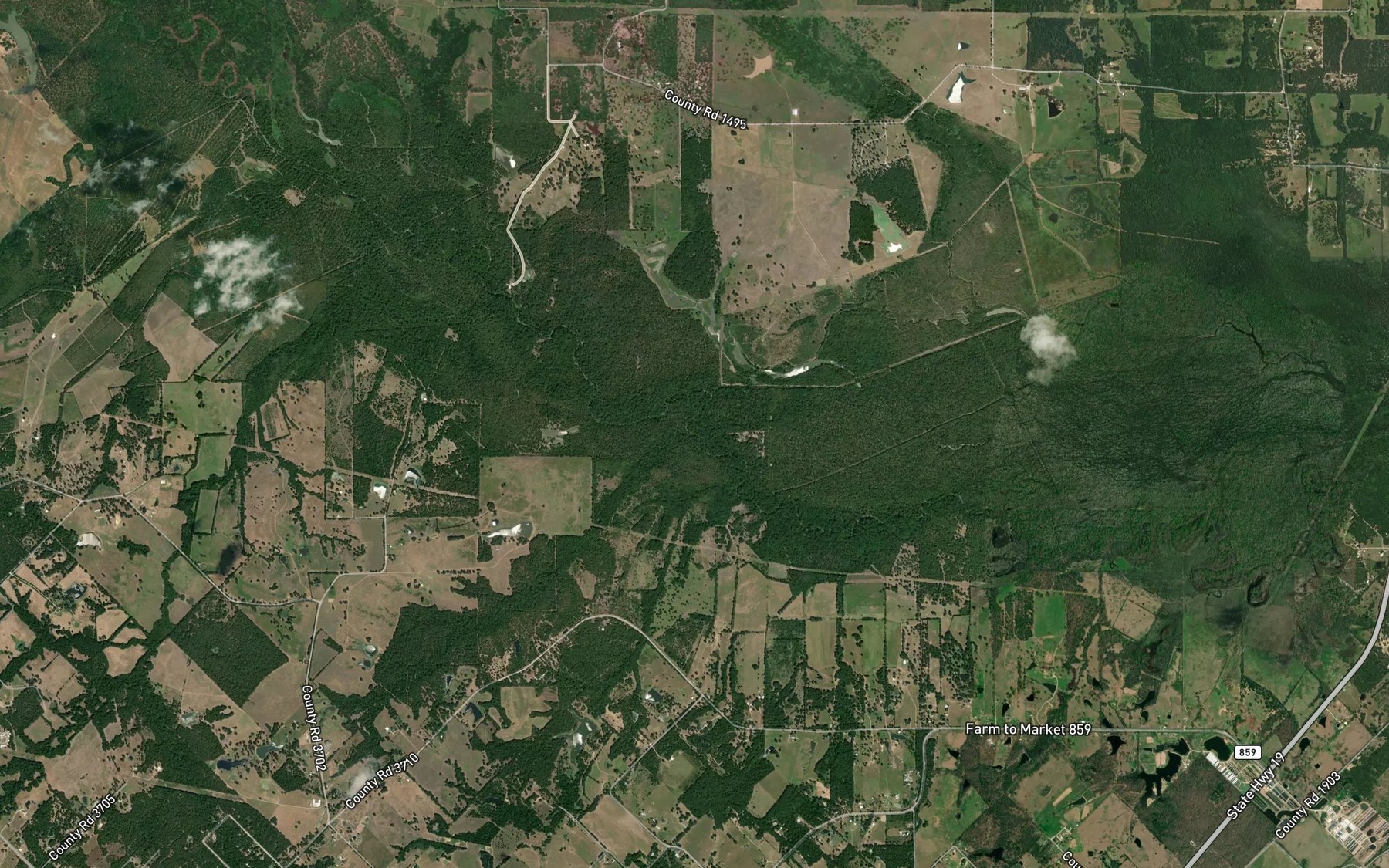 Satellite map of the Bee Branch