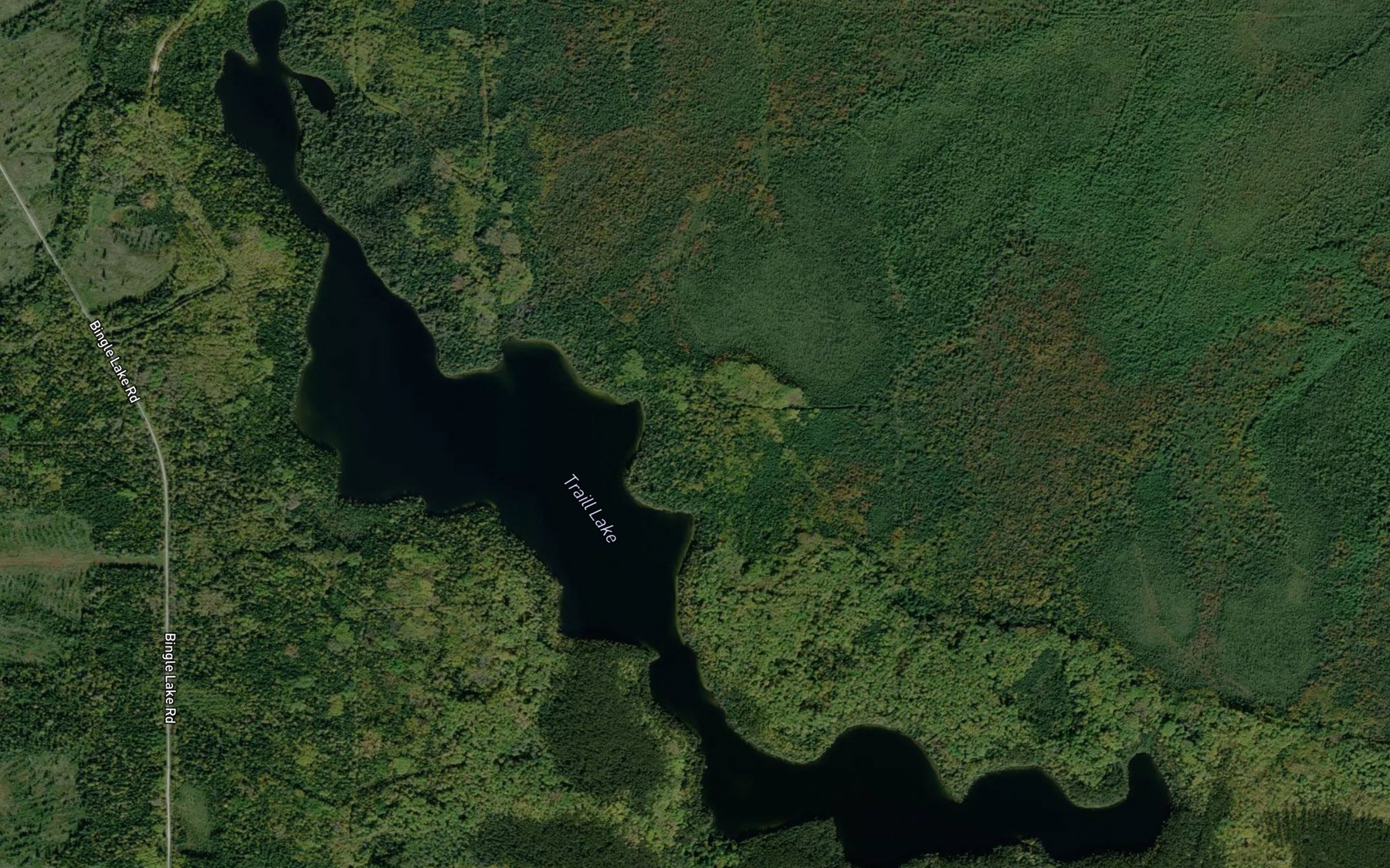 Satellite map of the Traill Lake