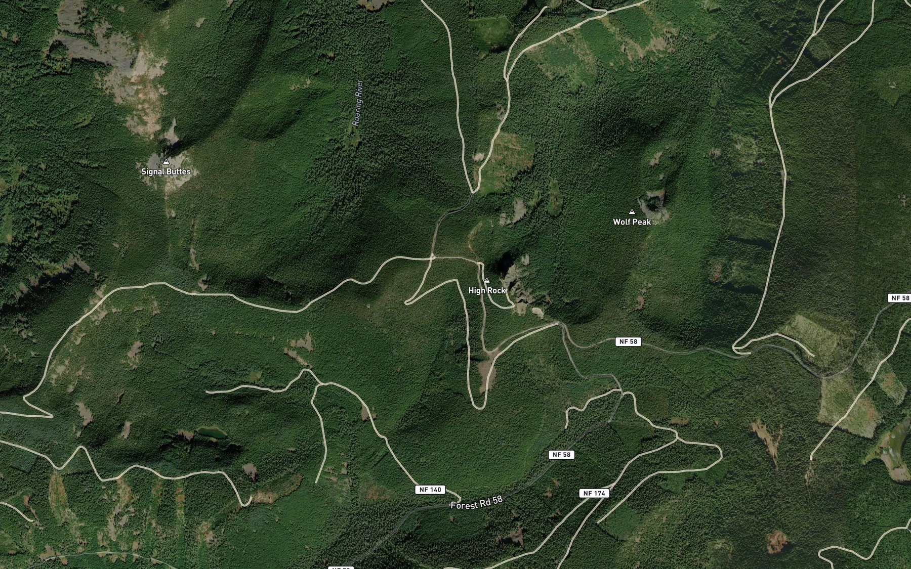 Satellite map of the High Rock Spring