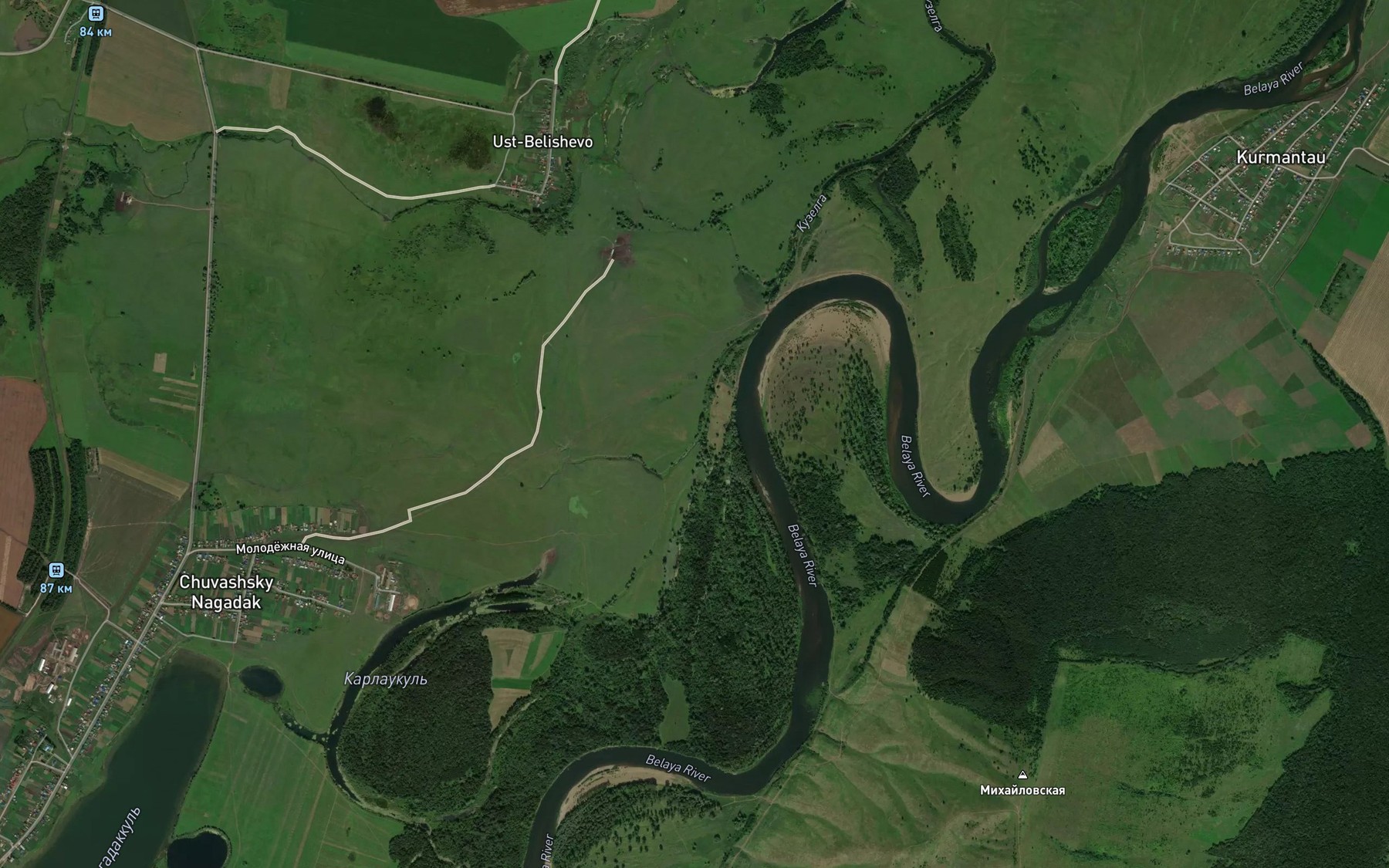 Satellite map of the Staritsa Malyash