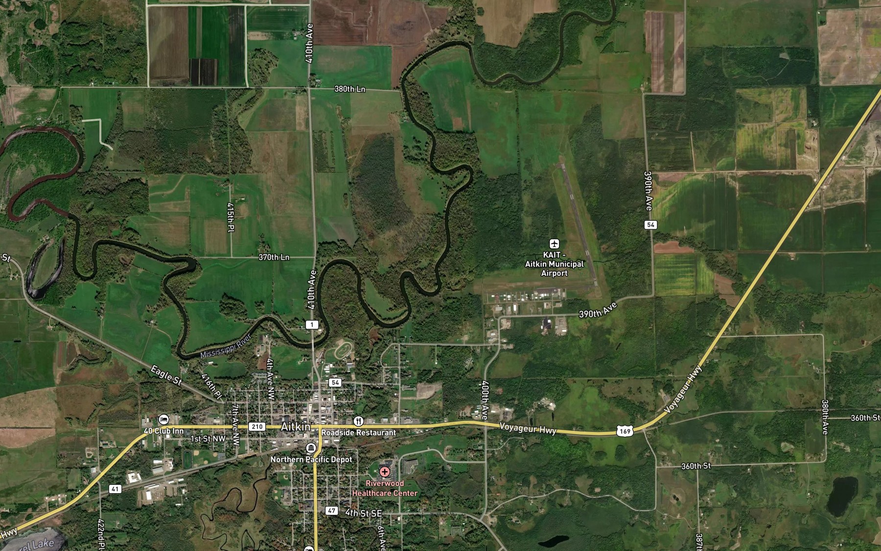 Satellite map of the Sisabagamah Creek