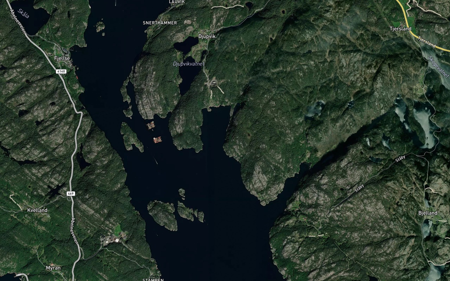 Satellite map of the Borkneholet