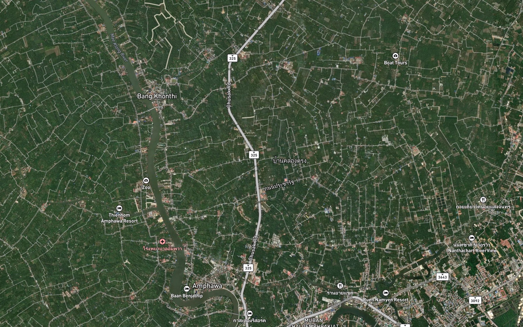 Satellite map of the Khlong Dao Dong