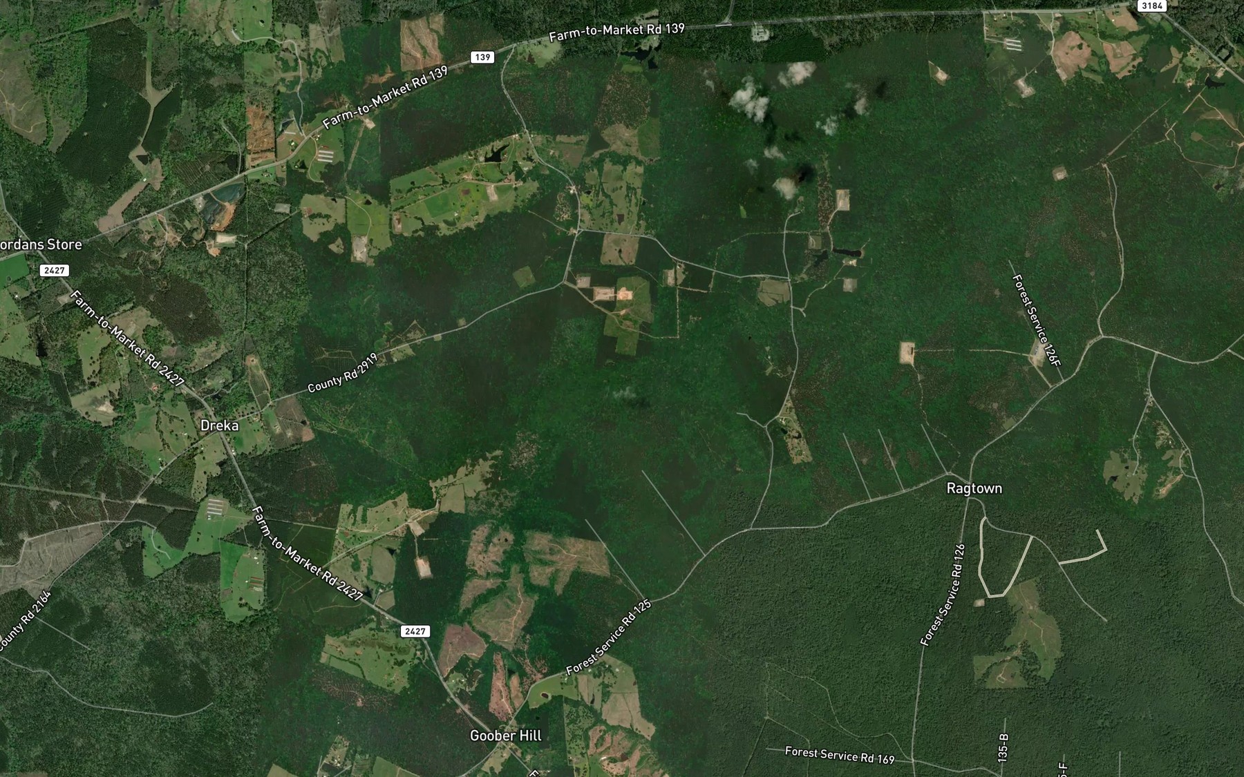 Satellite map of the Pettit Branch