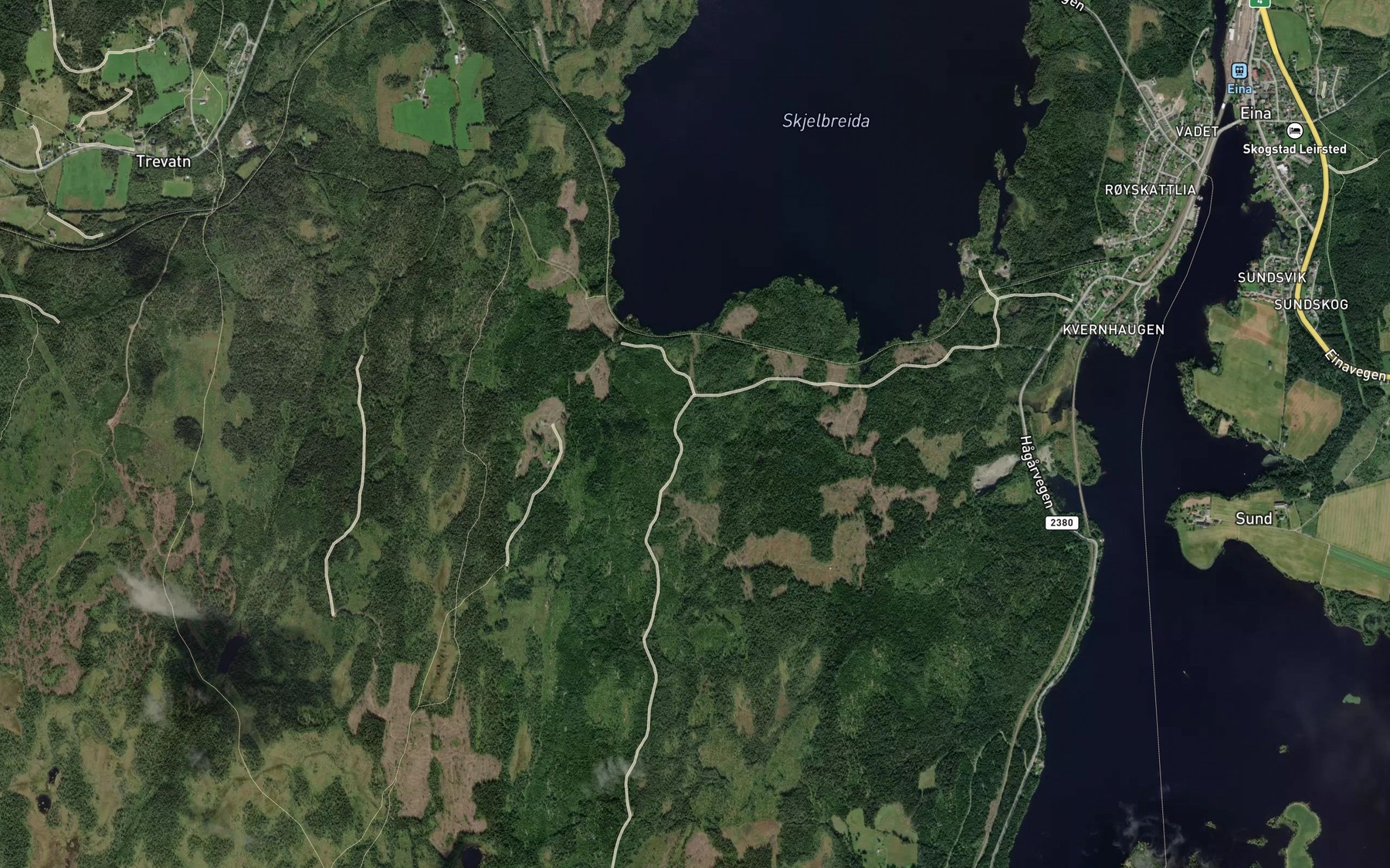 Satellite map of the Hagartjernbekken