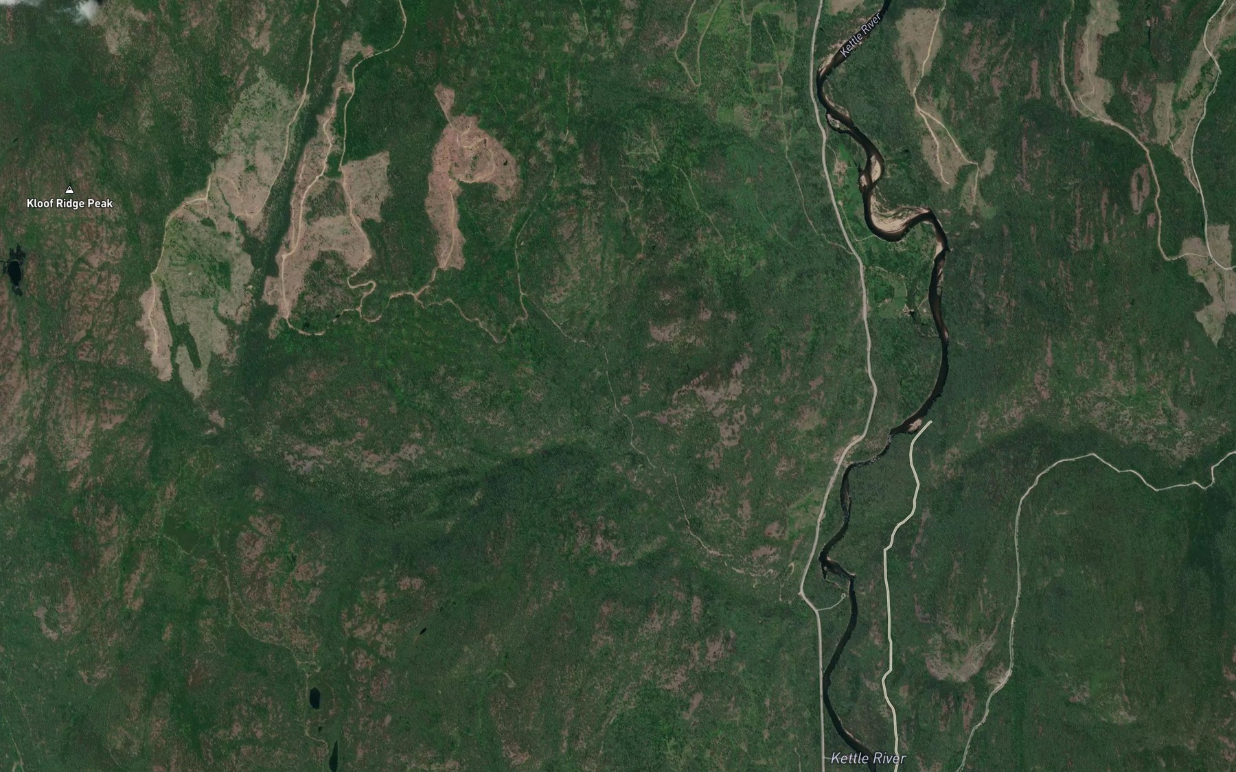 Satellite map of the Fourth of July Creek
