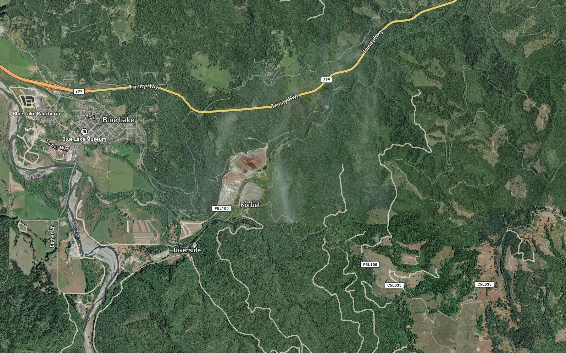 Satellite map of the Hatchery Creek